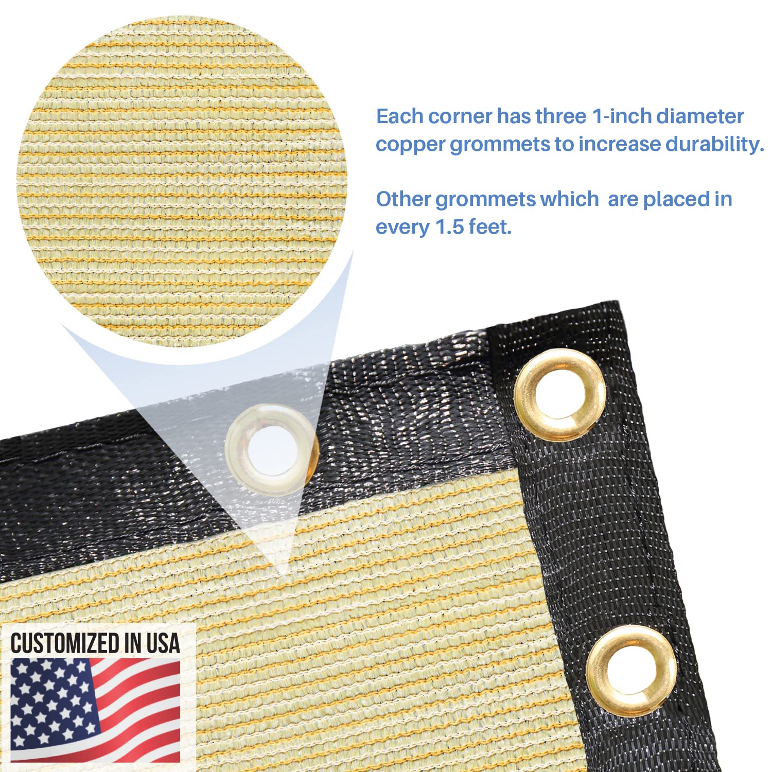 E&K Sunrise 4' x 3' Beige Privacy Fence Screen with Grommets - UV Blocking Outdoor Windscreen for Backyard, Garden & Patio Cover - Perfect for Creating Shade, Enhancing Privacy & Decorating Outdoor Spaces