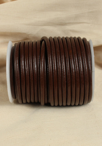 Premium 6mm Leather Cord for Jewelry Making - 2.5m Brown Natural Leather Rope - DIY Bracelet, Necklace & Craft Supplies - Perfect for Macrame, Beading & Handmade Accessories