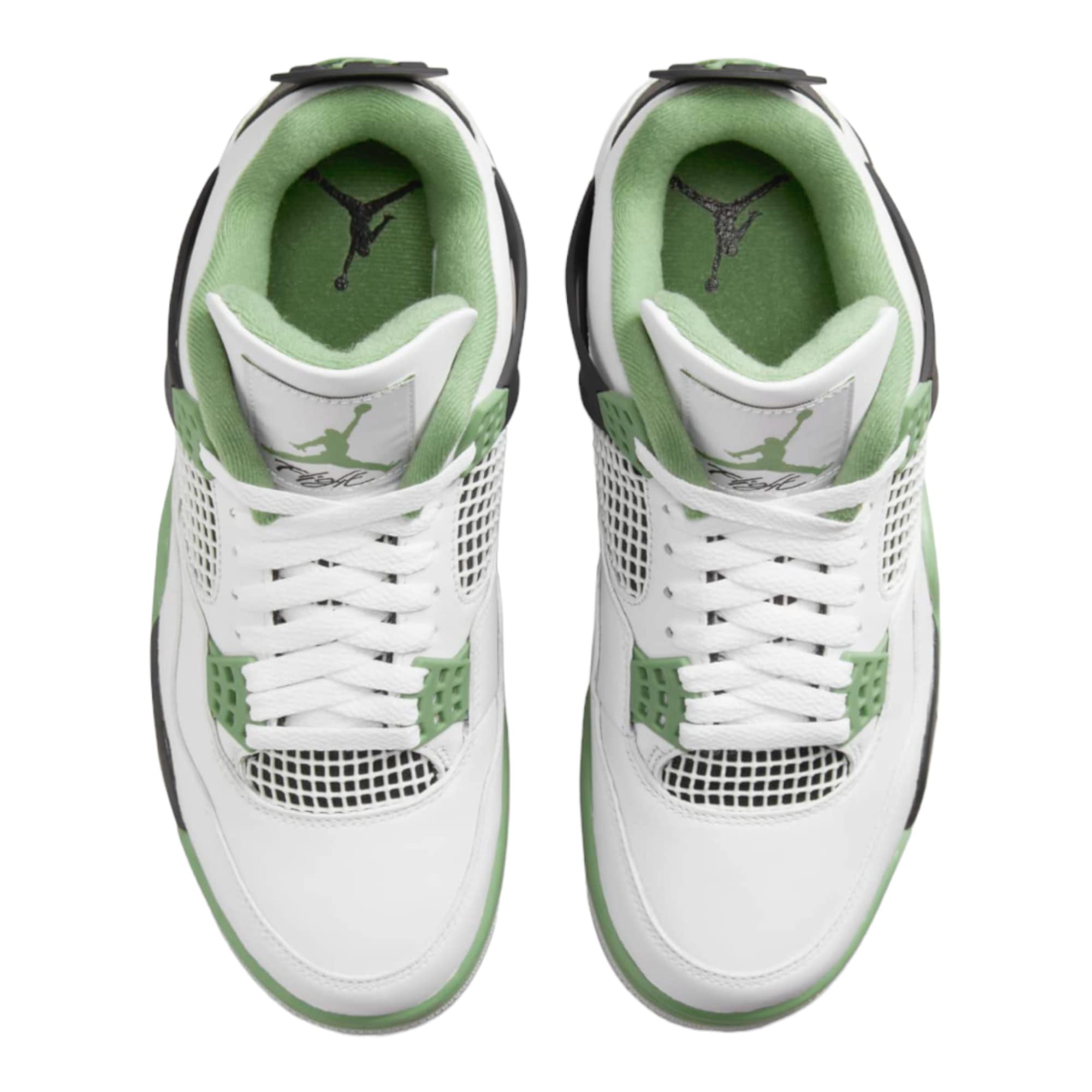 Jordan Air 4 Retro Women's Sneakers - White/Oil Green-Dark Ash (AQ9129-103) Size 10 | Basketball Shoes for Women, Casual Streetwear & Gym Workout Fashion