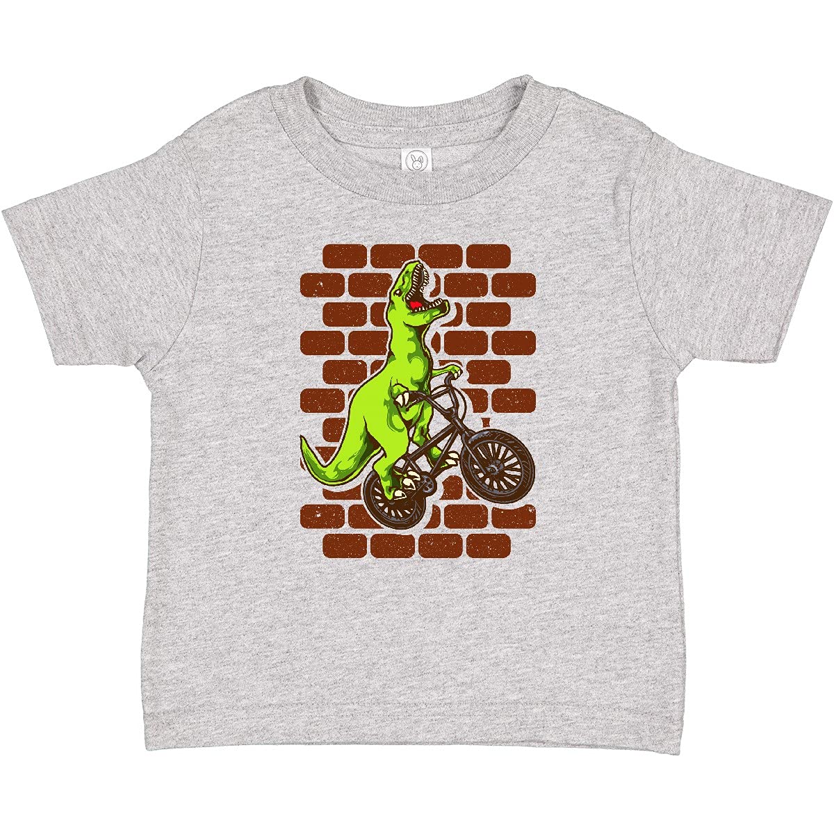 Inktastic BMX Motocross Dinosaur Graphic Baby T-Shirt - Cute Dino Print Cotton Tee for Toddlers & Infants - Perfect for Playtime, Daycare & Family Outings