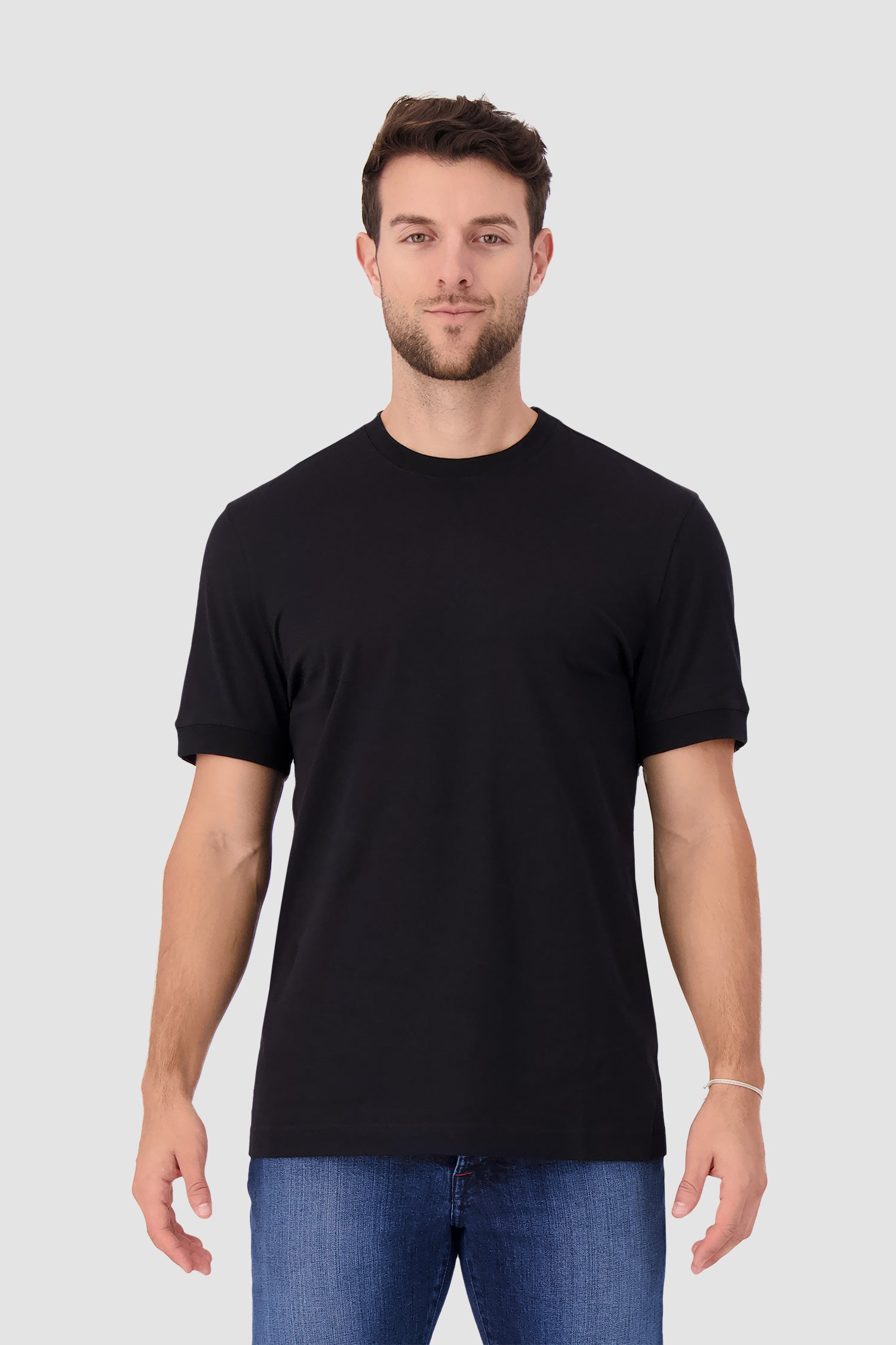 Premium Kiton Black 100% Cotton T-Shirt for Men - Soft & Comfortable Casual Wear for Everyday & Office Use
