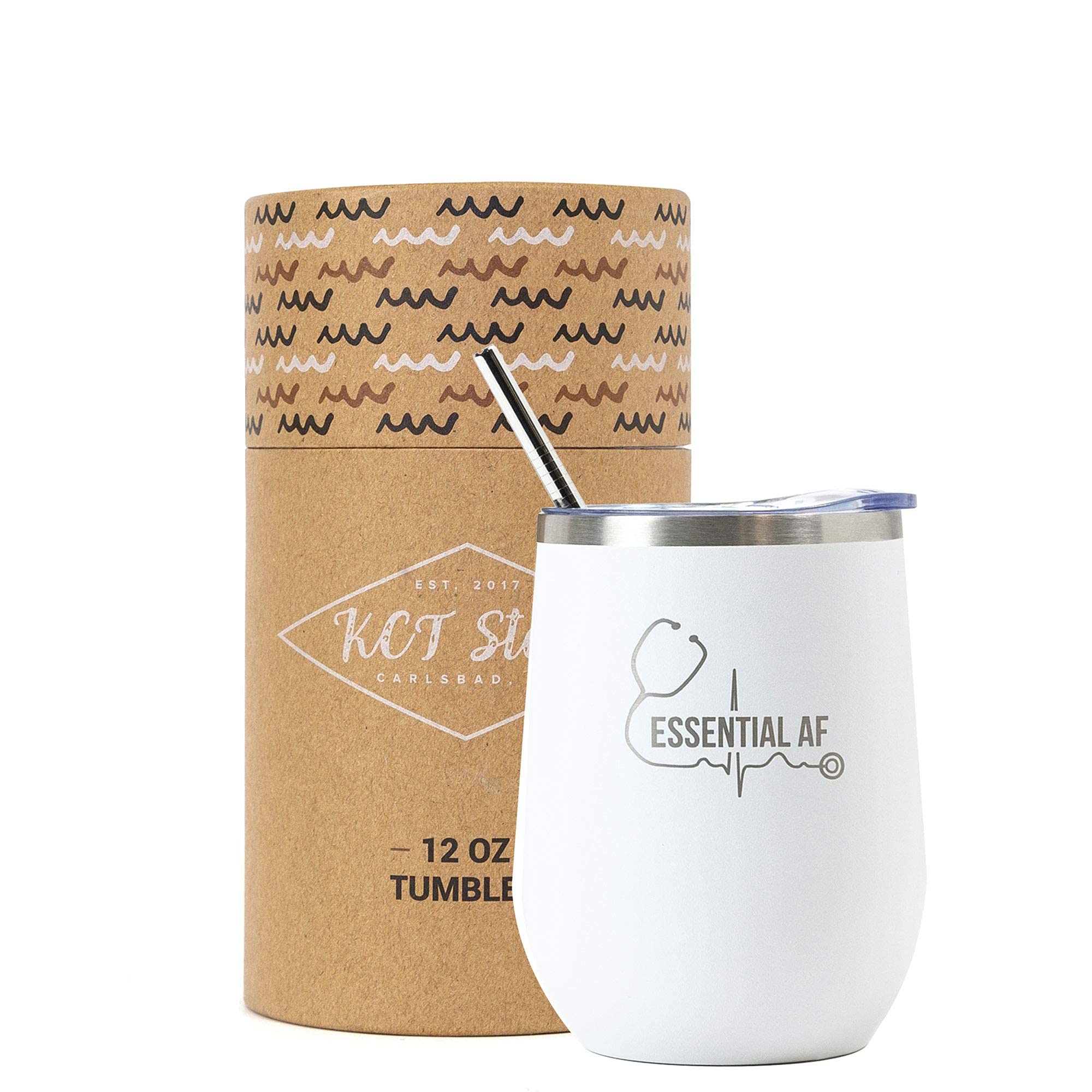 Absorbent Ceramic Coasters with Cork Base - Perfect Nurse, Doctor & Medical Gifts for Women & Men | Stainless Steel Double Walled Wine & Coffee Tumbler - Ideal for Hospitals, Clinics & Home Use