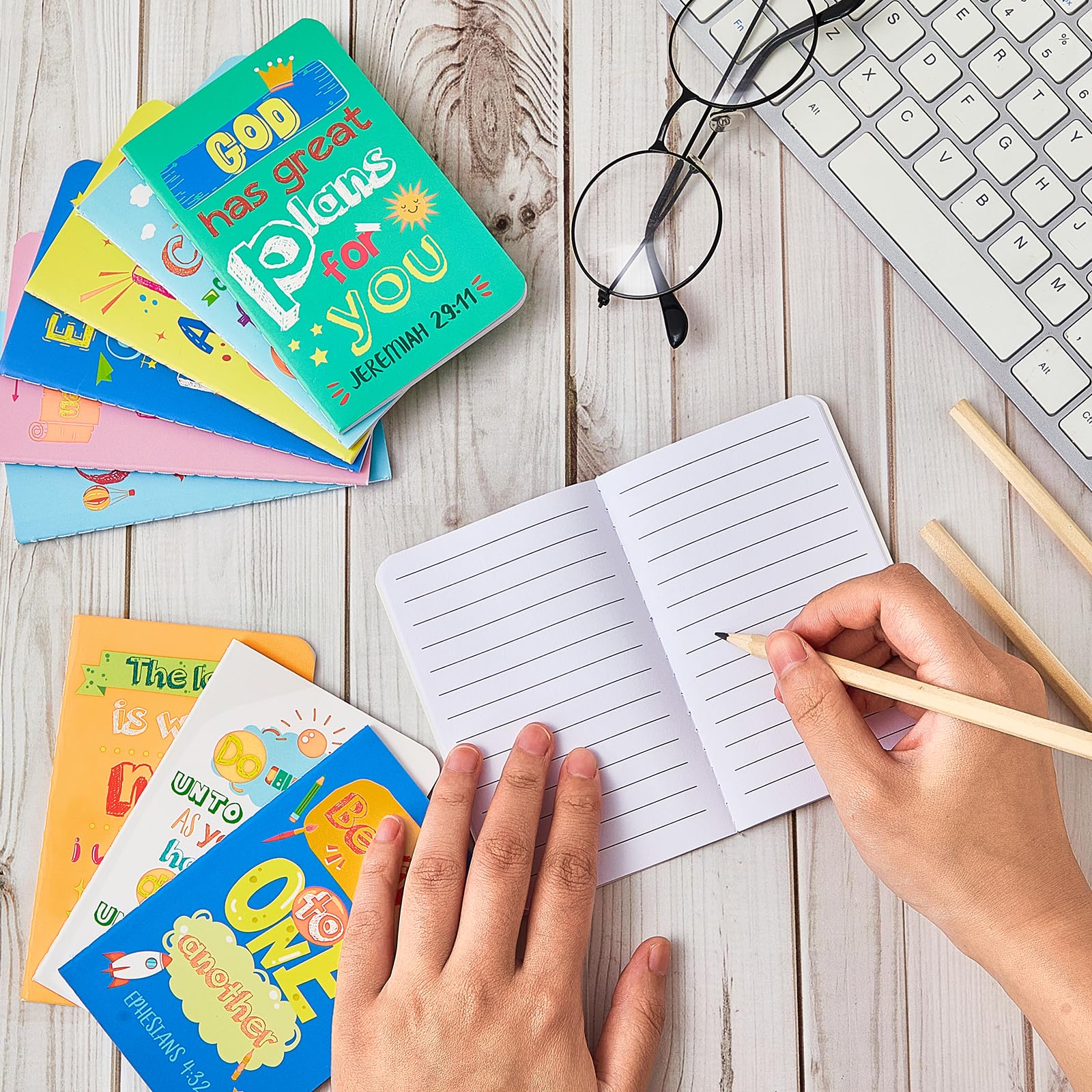Gueevin 24 Pack Mini Christian Motivational Notebooks - Inspirational Notepads with Bible Verses for Students, School, Office, Home & Travel - Bulk Religious Pocket Journals for Daily Devotion & Gift Giving