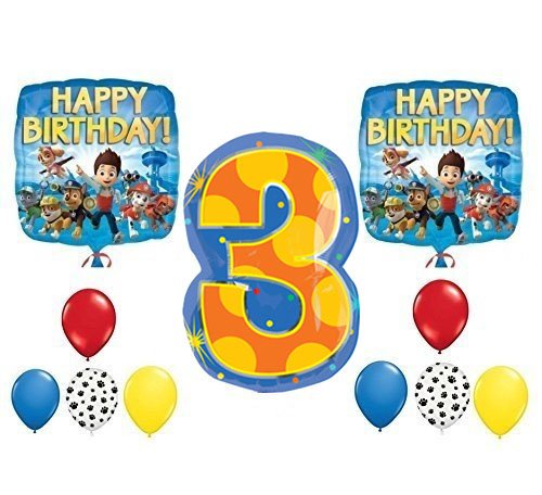 PAW Patrol 3rd Birthday Party Decorations Kit - 36pcs Balloons, Banner & Confetti for Kids Birthday Celebration | Perfect for Themed Parties, Baby Showers & Toddler Events