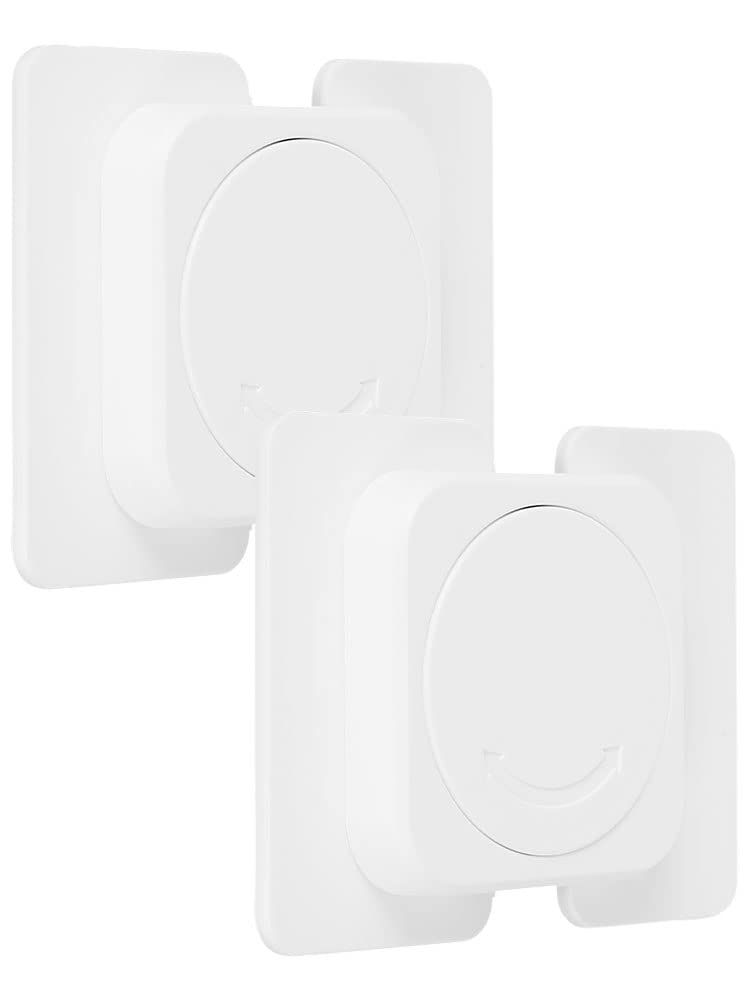 2-Pack Refrigerator Door Locks - Child Safety Cabinet Latches with Rotary Switch Design, Anti-Open Freezer Lock for Toddlers & Baby Proofing - Secure Fridge, Cabinet & Appliance Doors (White) | Ideal for Homes with Kids, Daycares & Pet Safety