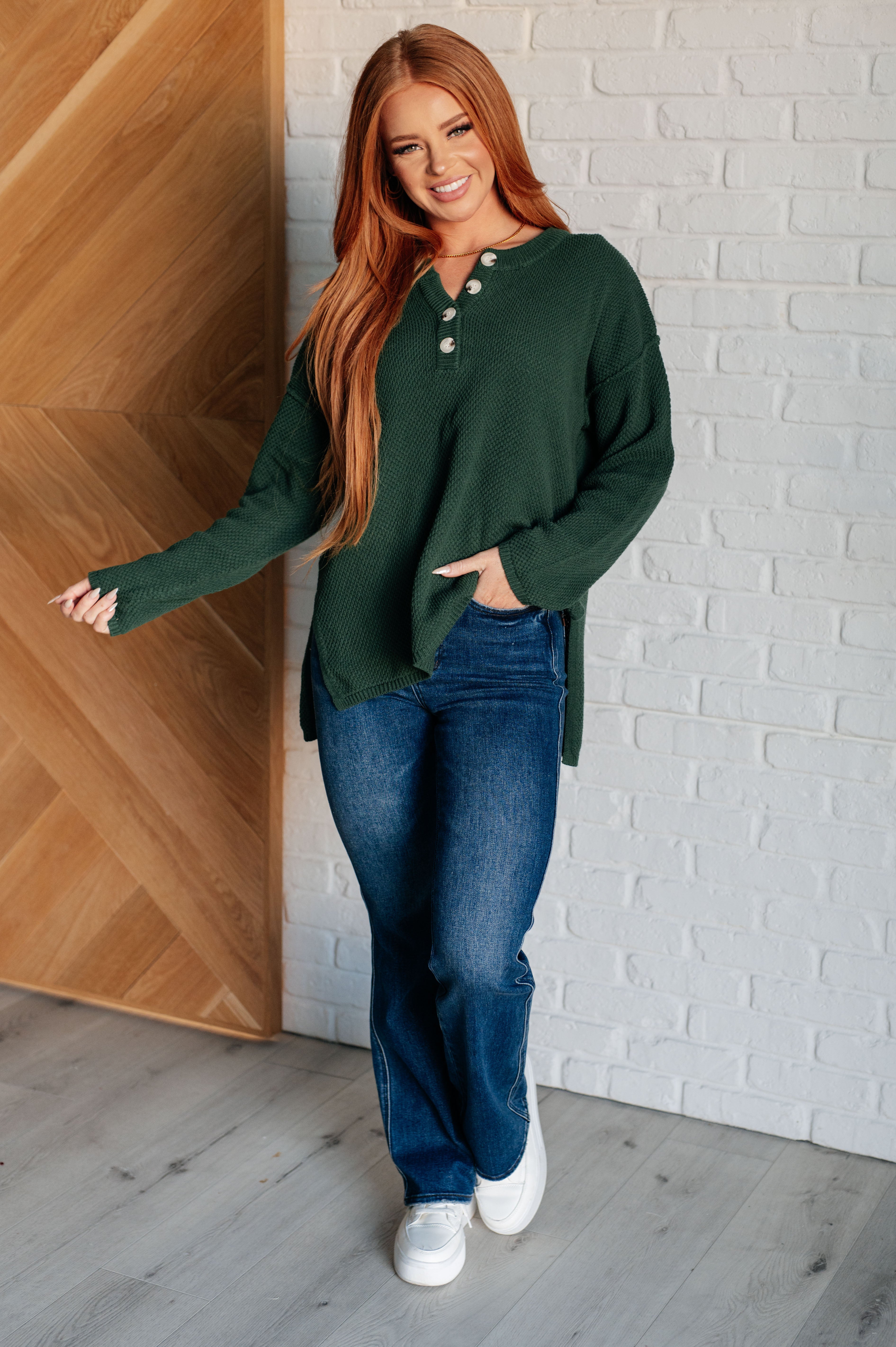 Stylish Men's Henley Sweater for Casual Wear | Comfortable Cotton Knit Pullover | Perfect for Fall & Winter Outfits, Layering, and Outdoor Activities
