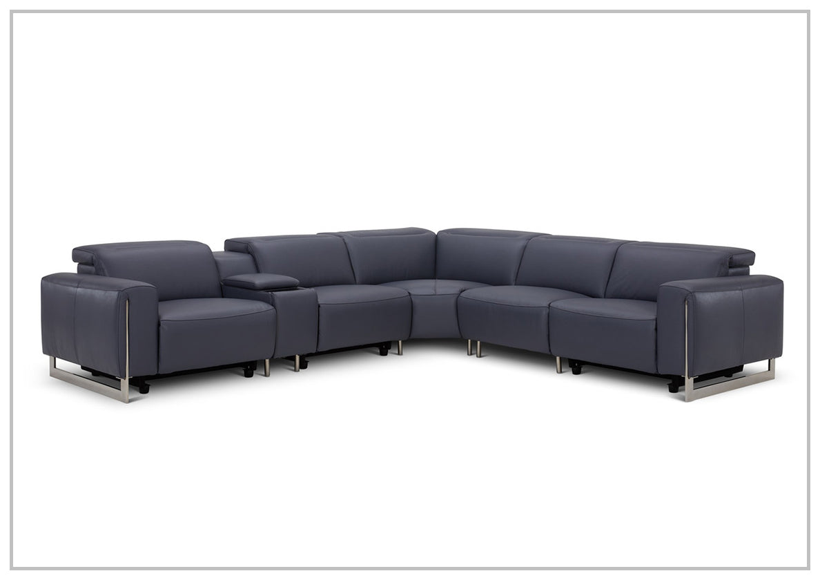 Gio Italia Picasso 6-Piece Motion Recliner Sectional Sofa Set with Power Recline & Cup Holders - Modern L-Shaped Living Room Furniture for Home Theater & Family Gatherings