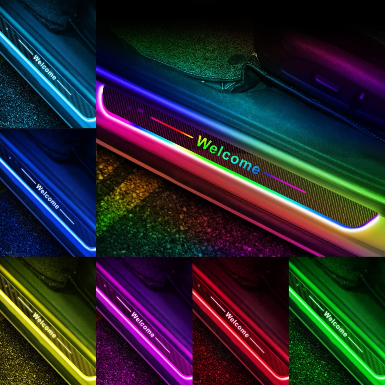 Custom LED Car Door Sill Lights with Personalized Logo/Text - Waterproof Welcome Courtesy Lights for Most Car Models - Perfect Birthday Gift for Men & Women - Enhance Your Vehicle's Style & Safety at Night