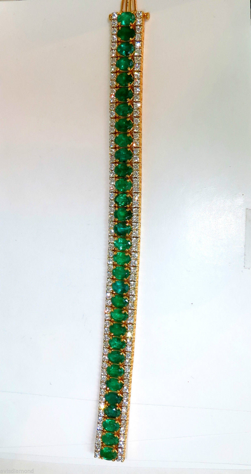32CT Natural Vivid Green Emerald Diamond Bracelet - G/VS Multirow Tennis Bracelet for Women, Perfect for Weddings, Parties & Special Occasions