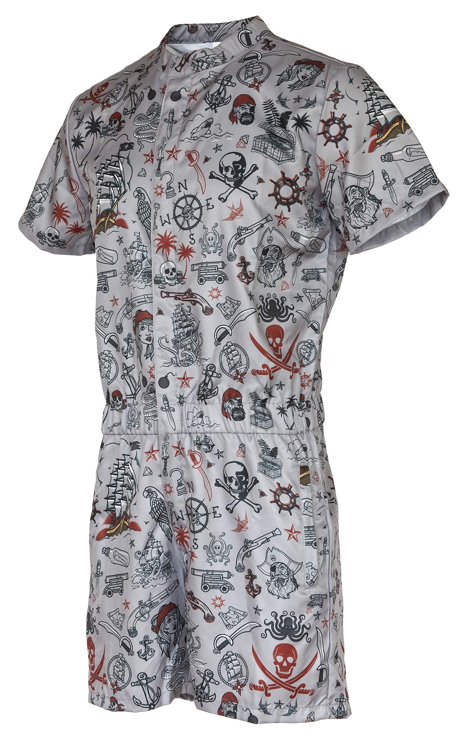 Funny Guy Mugs Men's Romper Jumpsuit - Premium Adult One-Piece with Zippered Pockets for Parties, Costumes & Casual Wear