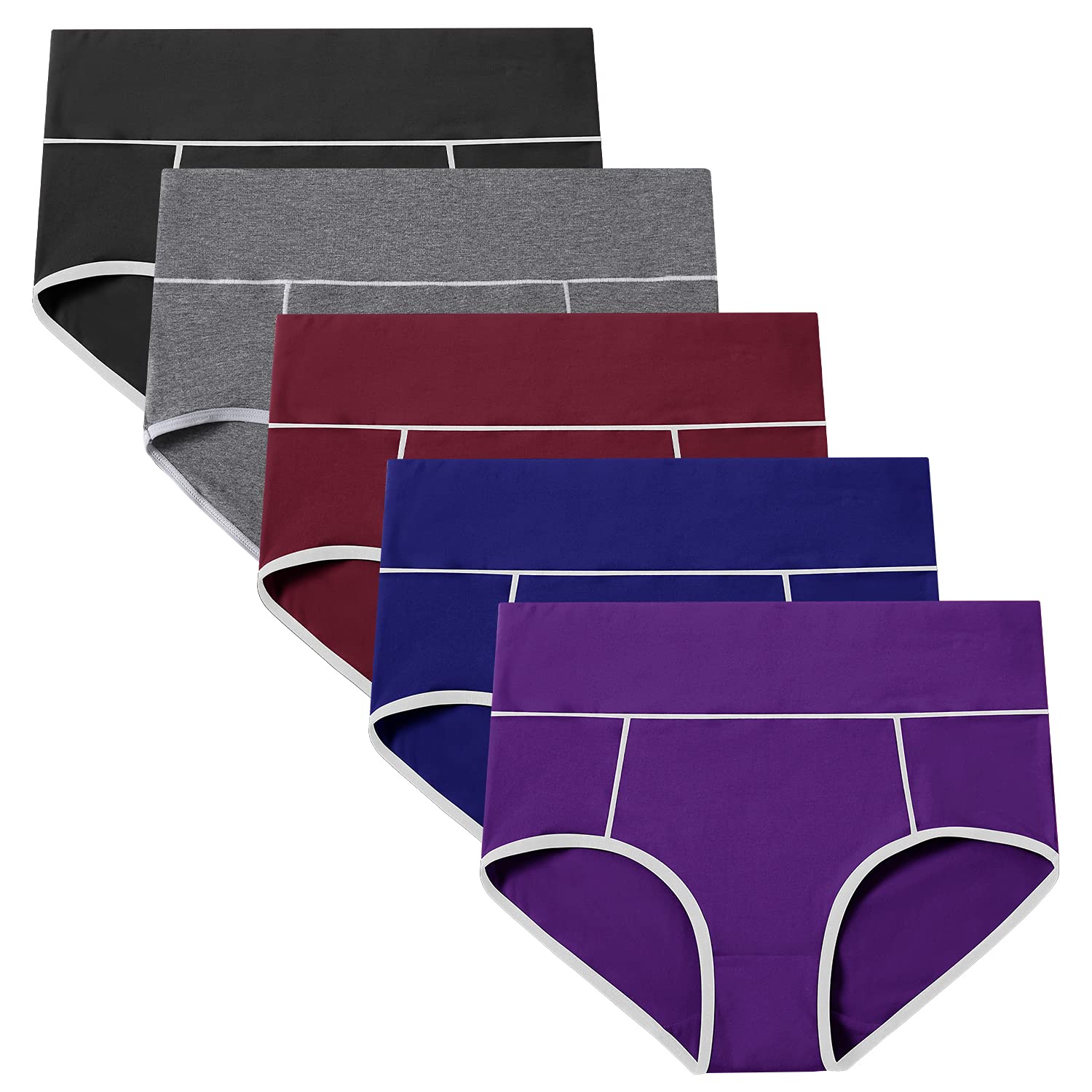 POKARLA Women's Cotton High Waist Underwear - Soft Breathable Full Coverage Briefs for Postpartum & Everyday Comfort - Stretch Panties for Work, Yoga & Sleep