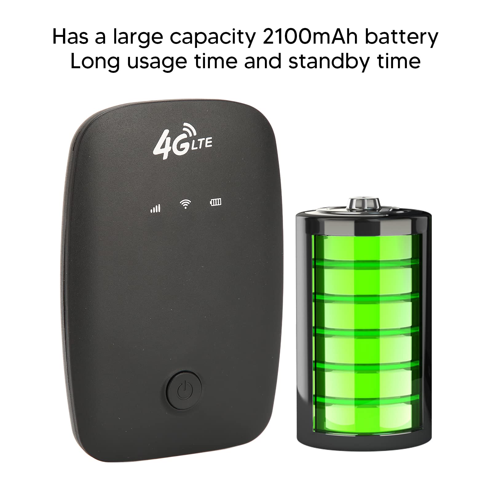 4G LTE Mobile WiFi Hotspot Router with SIM Card Slot, 2100mAh Portable Battery - Fast Wireless Internet for Business Travel, Car Use & Home | Secure Connectivity Anywhere