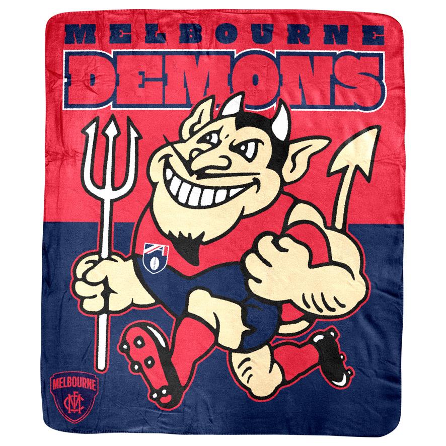 Melbourne Demons AFL Coral Fleece Rug - Soft & Cozy Team Blanket for Home, Office & Game Day Decor - Perfect for Fans & Gifts