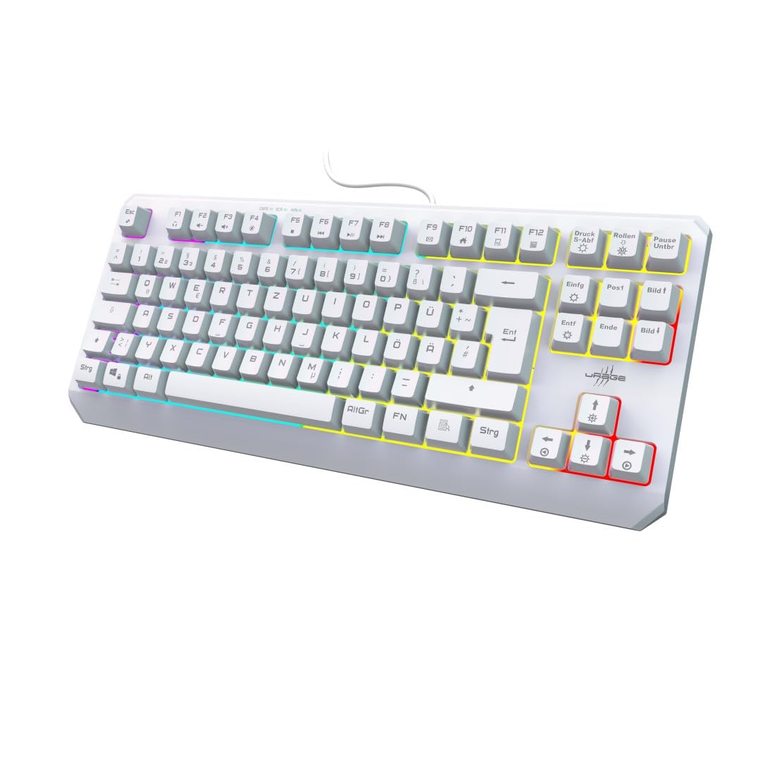 uRage Exodus 220 TKL Gaming Keyboard - Tenkeyless DE Layout, RGB Backlit for PC Gaming