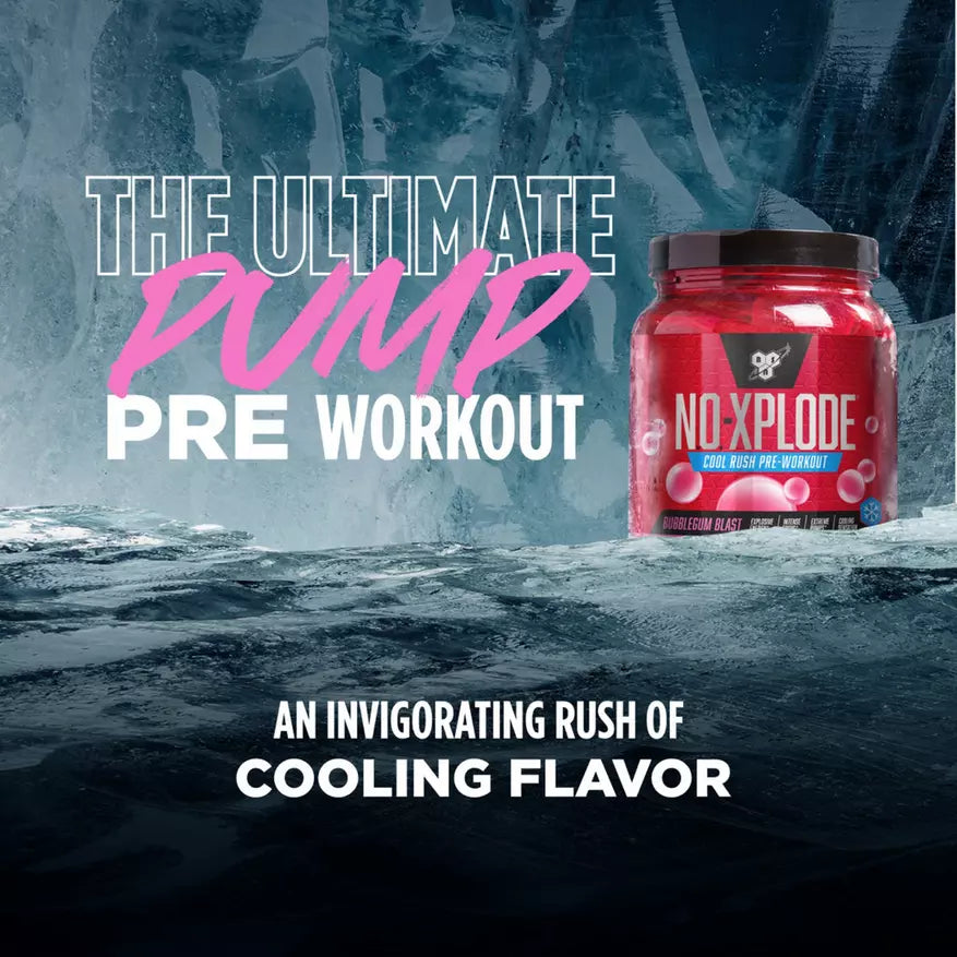 BSN N.O. Xplode Cool Rush Pre Workout Powder - Nitric Oxide Booster for Muscle Pump, Energy & Focus - Best for Gym, Bodybuilding & Fitness Training