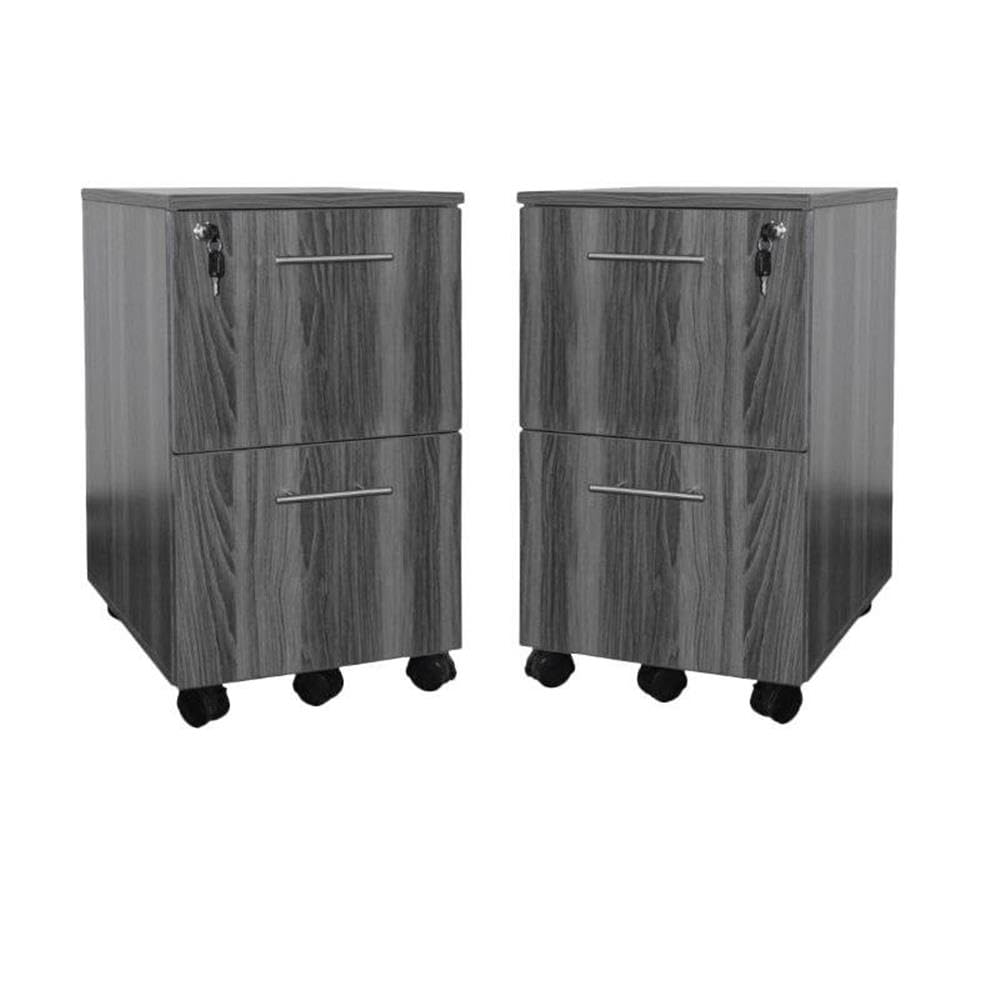 Mayline Value Pack 2-Piece Gray Steel Pedestal File Cabinet Set - Durable Office Storage Solution for Files & Documents
