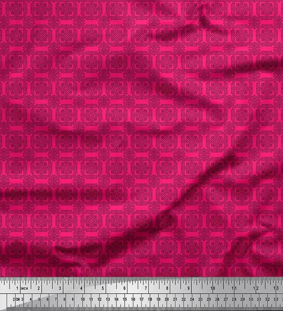 Soimoi Moss Georgette Brown Fabric by The Yard - 42 Inch Wide Floral Ethnic Print Material for Dresses, Scarves & DIY Crafts - Lightweight Printed Fabric for Bohemian Fashion & Home Decor