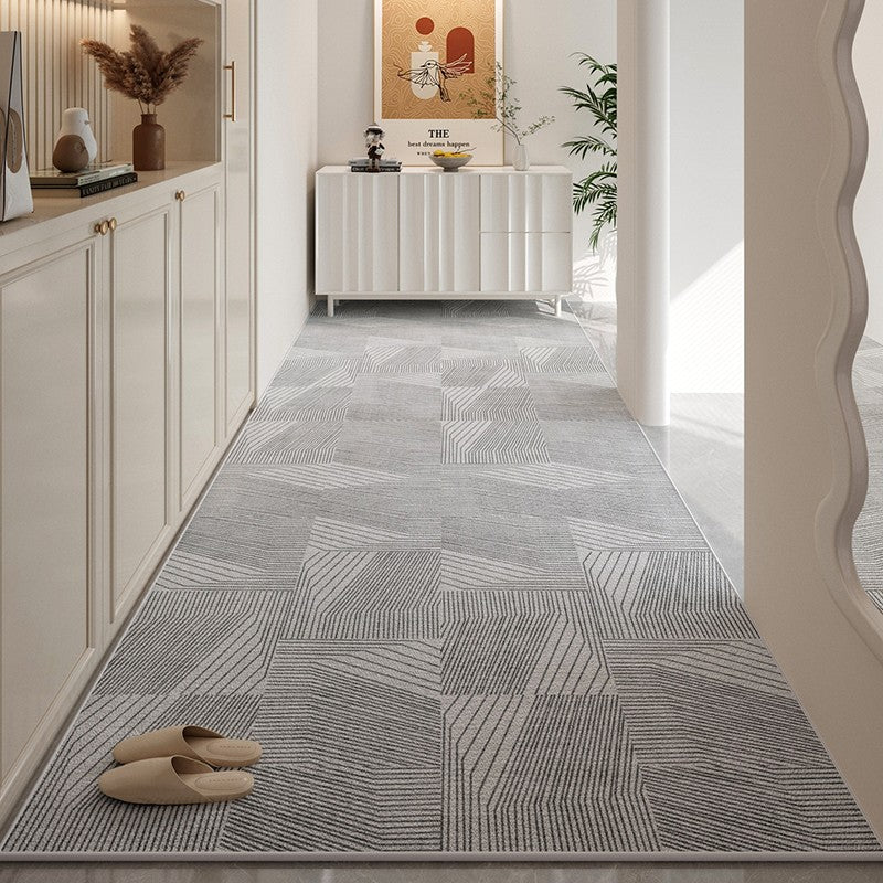 Modern Long Hallway Runner Rug - Non-Slip Gray Entryway Carpet for Narrow Spaces | Perfect for Contemporary Homes, Apartments & High-Traffic Areas