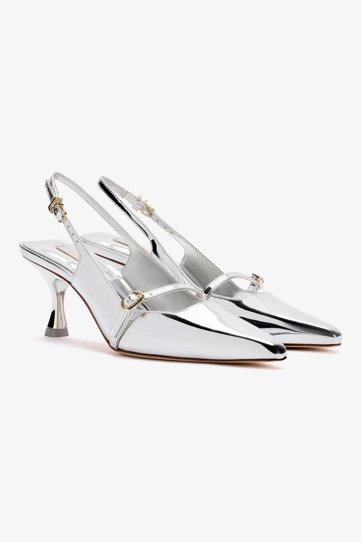 Stylish Ines Pump in Silver Specchio - Elegant Women's Heels for Parties, Weddings & Office Wear