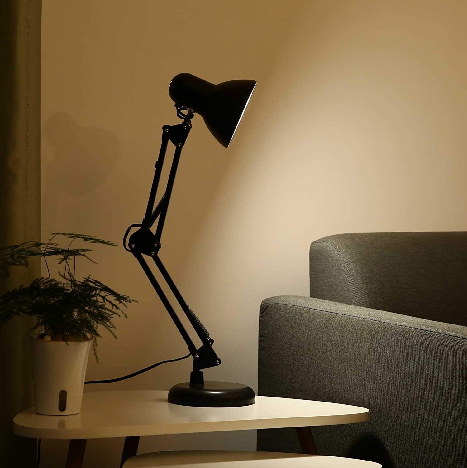 Adjustable Swing Arm Desk Lamp with LED Bulb & Clamp - Metal Architect Table Lamp for Office, Home, Dorm - Perfect for Reading, Studying & Workspace Lighting