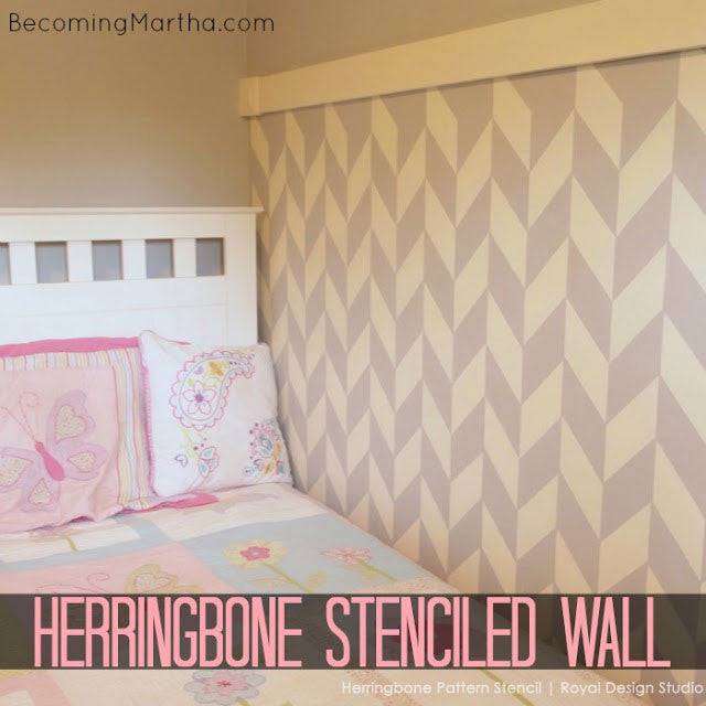 Herringbone Pattern Wall Stencils - Reusable DIY Painting Template for Home Decor, Geometric Wall Art, Accent Walls | Perfect for Living Room, Bedroom, Nursery & Office Design