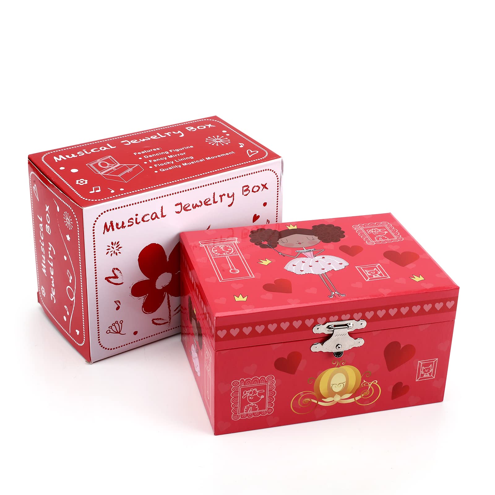 Musical Jewelry Box with Spinning Ballerina - Princess Jewelry Storage Case & Music Box - Best Gift for Girls, Teens & Women - Perfect for Birthday, Christmas & Bedroom Decor