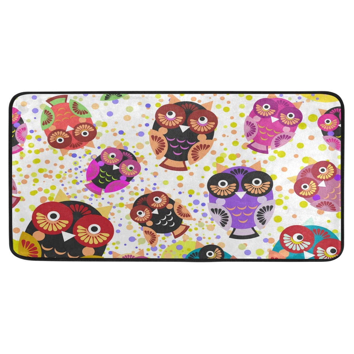 MOYYO Non-Slip Kitchen Mat - Cute Owl Design Anti-Fatigue Floor Rug, Oil & Stain Resistant, Easy Clean Indoor/Outdoor Use - Perfect for Kitchen, Bathroom, Entryway & High-Traffic Areas