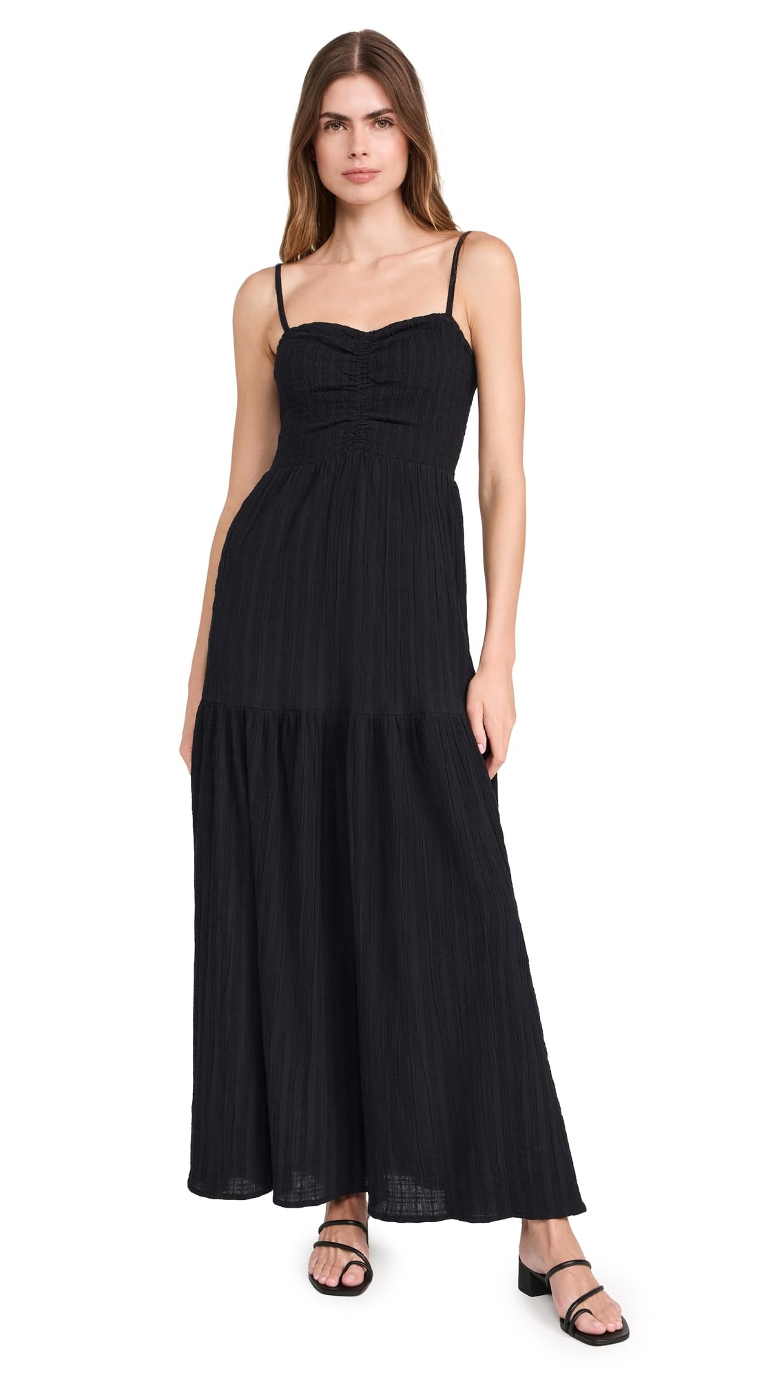L*Space Mallorca Maxi Dress for Women - Adjustable Straps, Tiered Skirt, 100% Cotton Long Summer Dress - Perfect for Beach Vacations, Resort Wear & Evening Outings