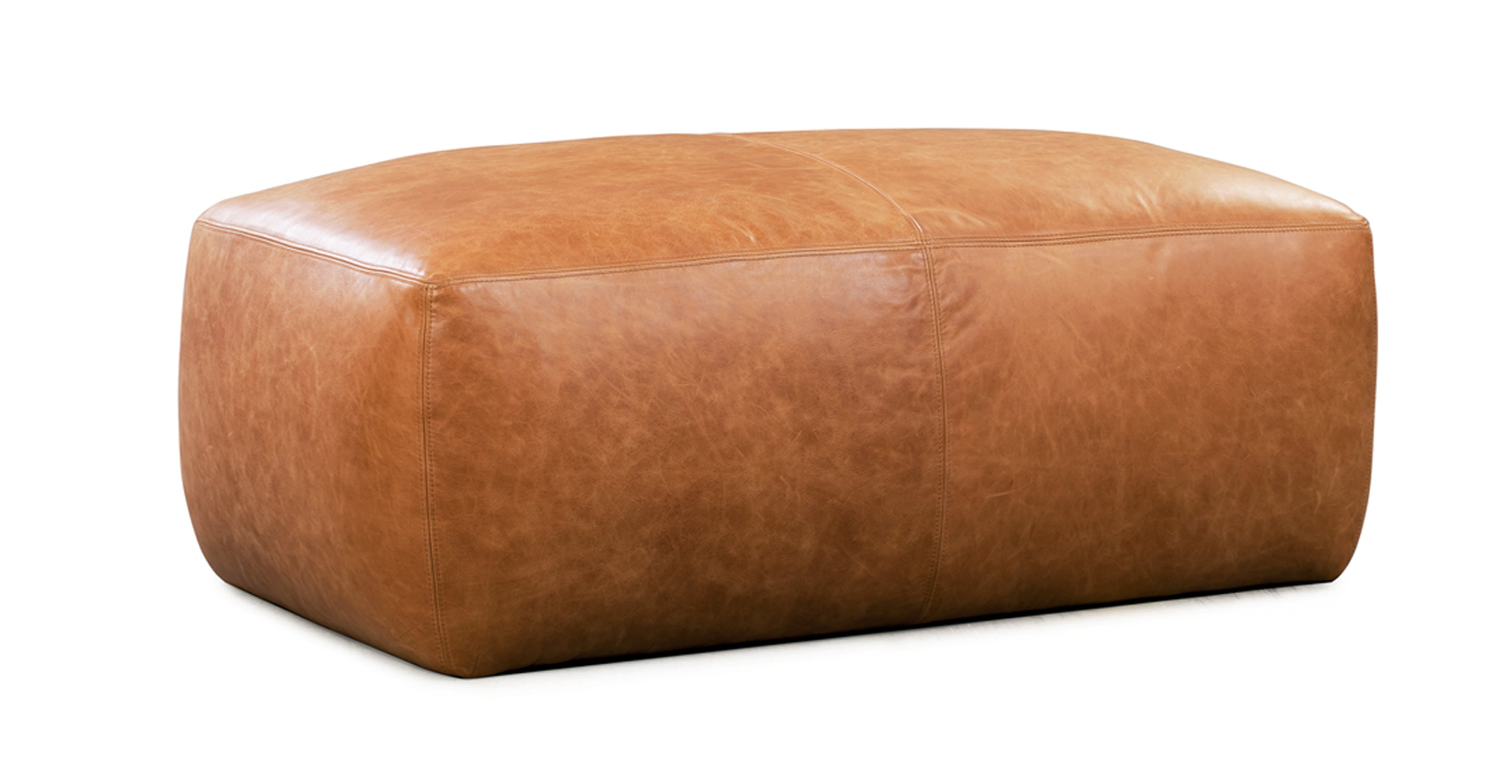 Premium Denver Leather Ottoman - Soft & Durable Footrest, Storage Bench - Perfect for Living Room, Bedroom, Home Decor & Relaxation