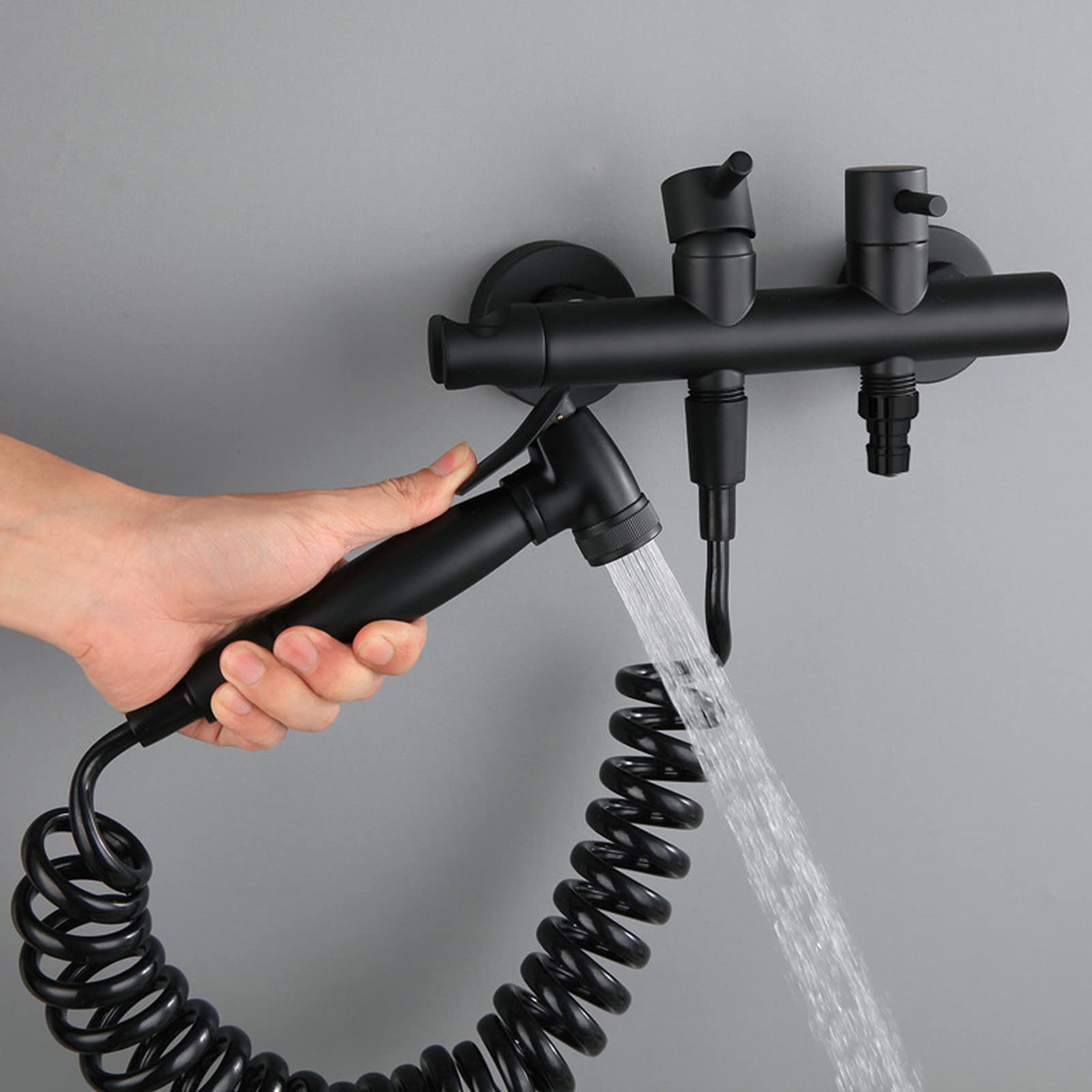 Handheld Toilet Sprayer Kit with Dual Water Outlets - Wall Mounted Bidet Sprayer for Cold & Hot Water - Perfect for Bathroom Hygiene, Baby Care & Pet Cleaning