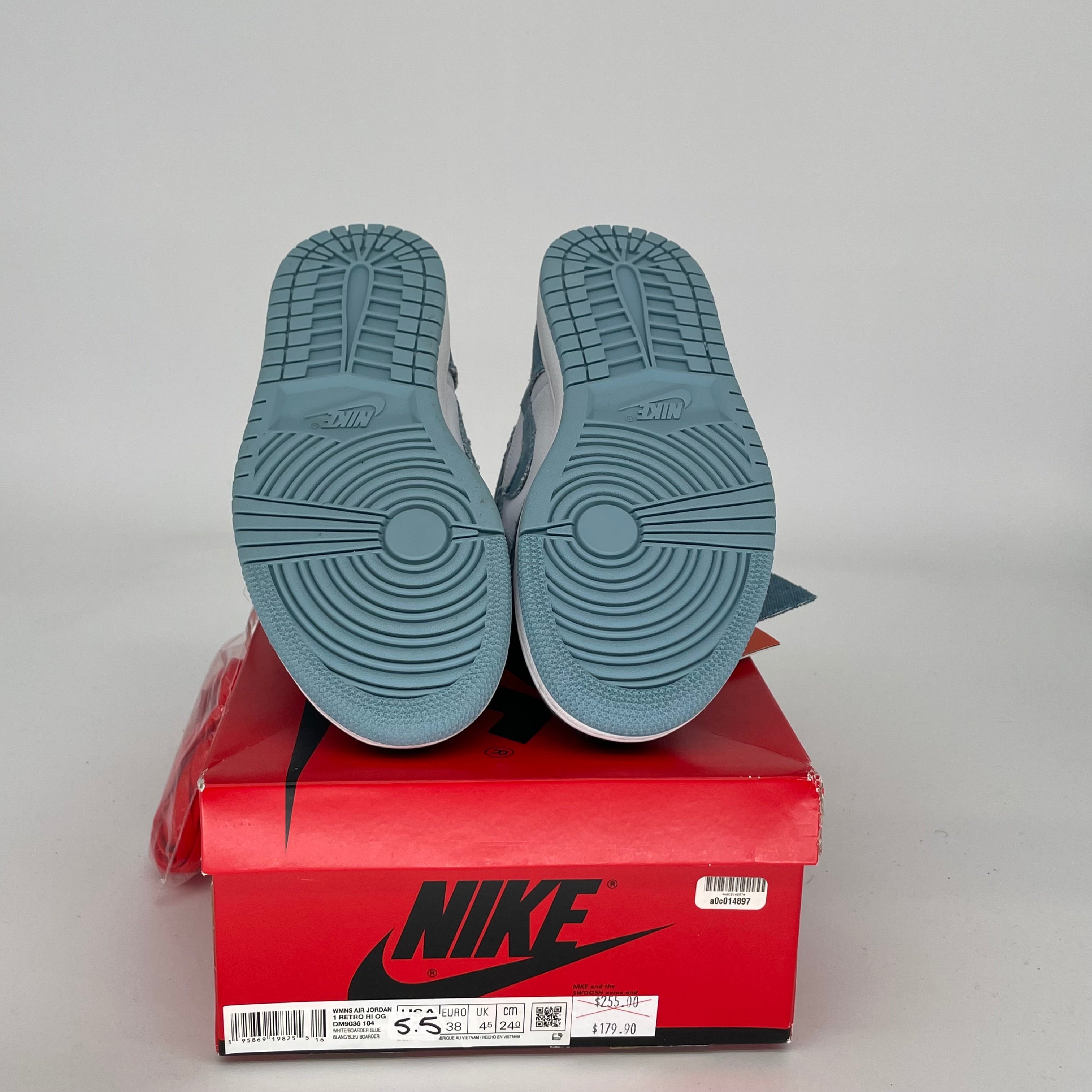 AIR JORDAN 1 DENIM WOMEN'S SNEAKERS SIZE 5.5/7W - DM9036-104 | Retro High-Top Basketball Shoes for Women, Streetwear Fashion & Casual Wear
