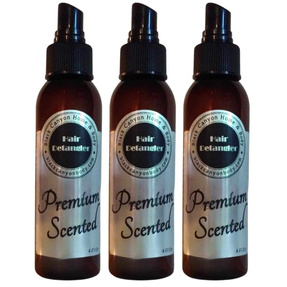 Black Canyon Cinnamon Apple Scented Hair Detangler Spray with Argan Oil - 4 Oz (3 Pack) - Natural Frizz Control & Shine for Dry, Damaged Hair - Perfect for Daily Use, Styling & Detangling After Shower