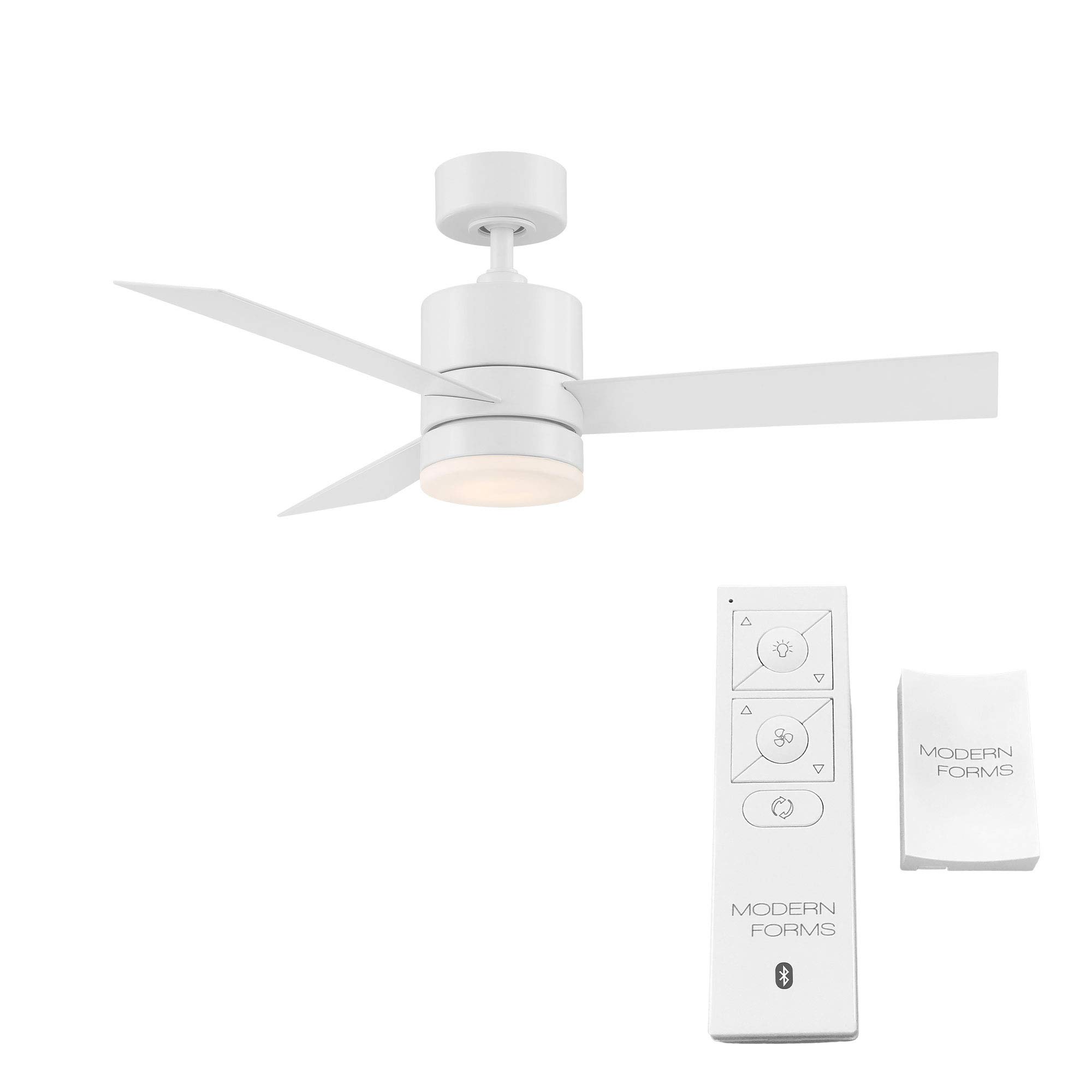Smart 44in 3-Blade Ceiling Fan with LED Light Kit & Remote Control, Matte White, 2700K, Alexa & Google Assistant Compatible, Ideal for Living Room, Bedroom, and Patio
