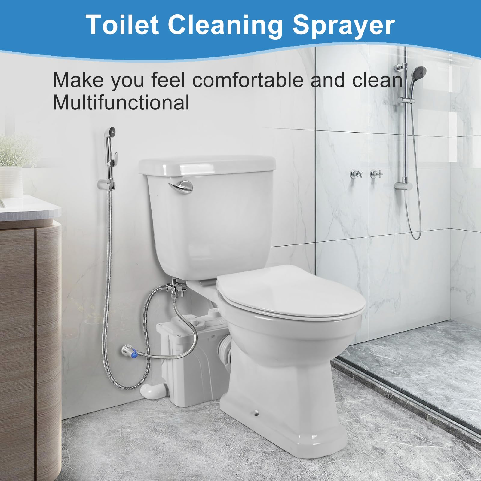 Multifunctional Handheld Bidet Sprayer with Dual Spray Function - Zinc Alloy Muslim Shower Sprinkler for Bathroom & Diaper Cleaning - Includes Hose & Accessories (Wall/Toilet Mountable) - Perfect for Hygienic Cleansing, Baby Care & Muslim Wudu Rituals