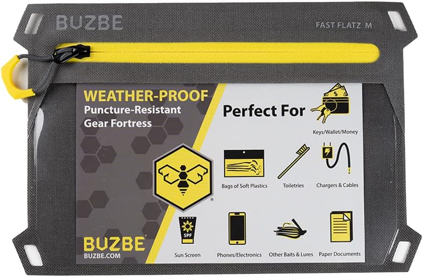 Buzbe Fast Flatz Waterproof Gear Pouch - Compact Outdoor Storage for Camping, Hiking & Travel Accessories