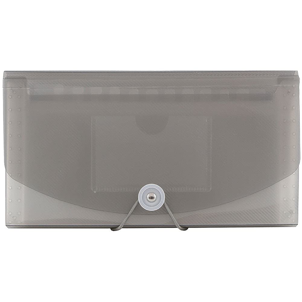 JAM PAPER 13-Pocket Accordion Folder - Smoke Grey for Office & School