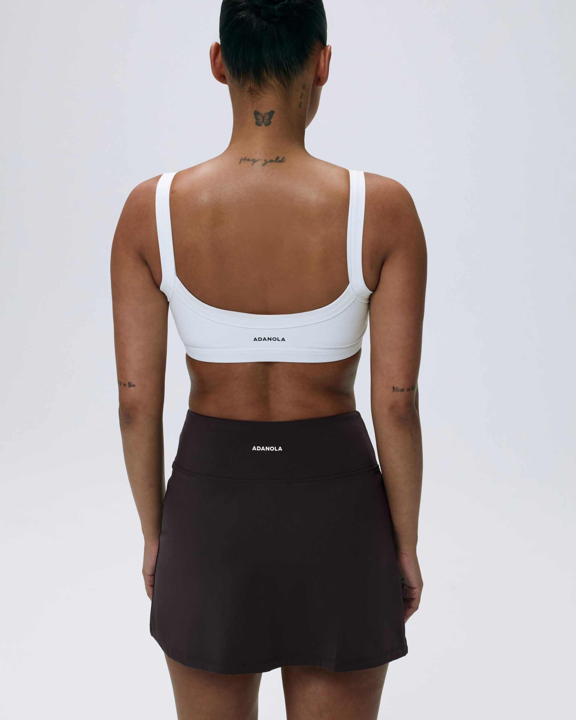 Ultimate Wide Binding Bra - Comfortable & Supportive White Sports Bra for Yoga, Running & Workouts