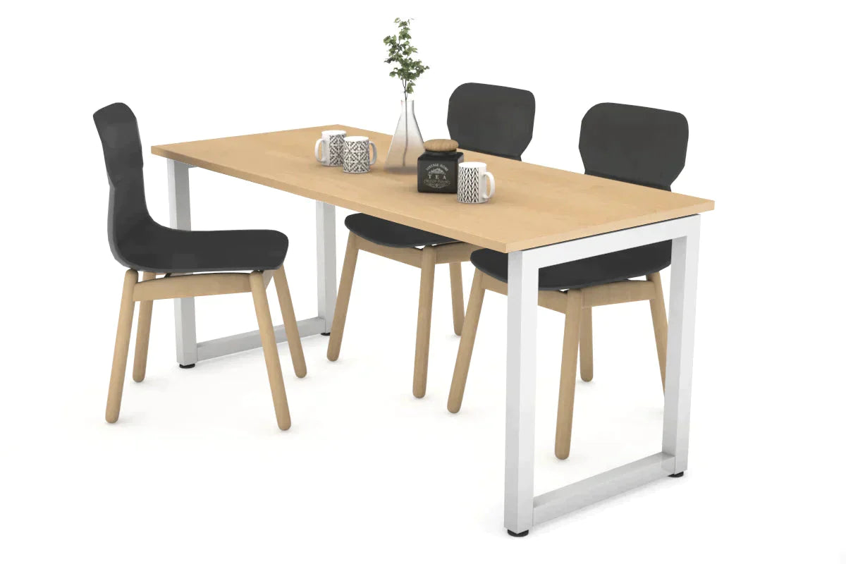 Quadro Loop Legs Table - 1400L x 700W Modern Dining Table with Metal Frame, Sturdy & Stylish for Home, Office, Restaurant Use