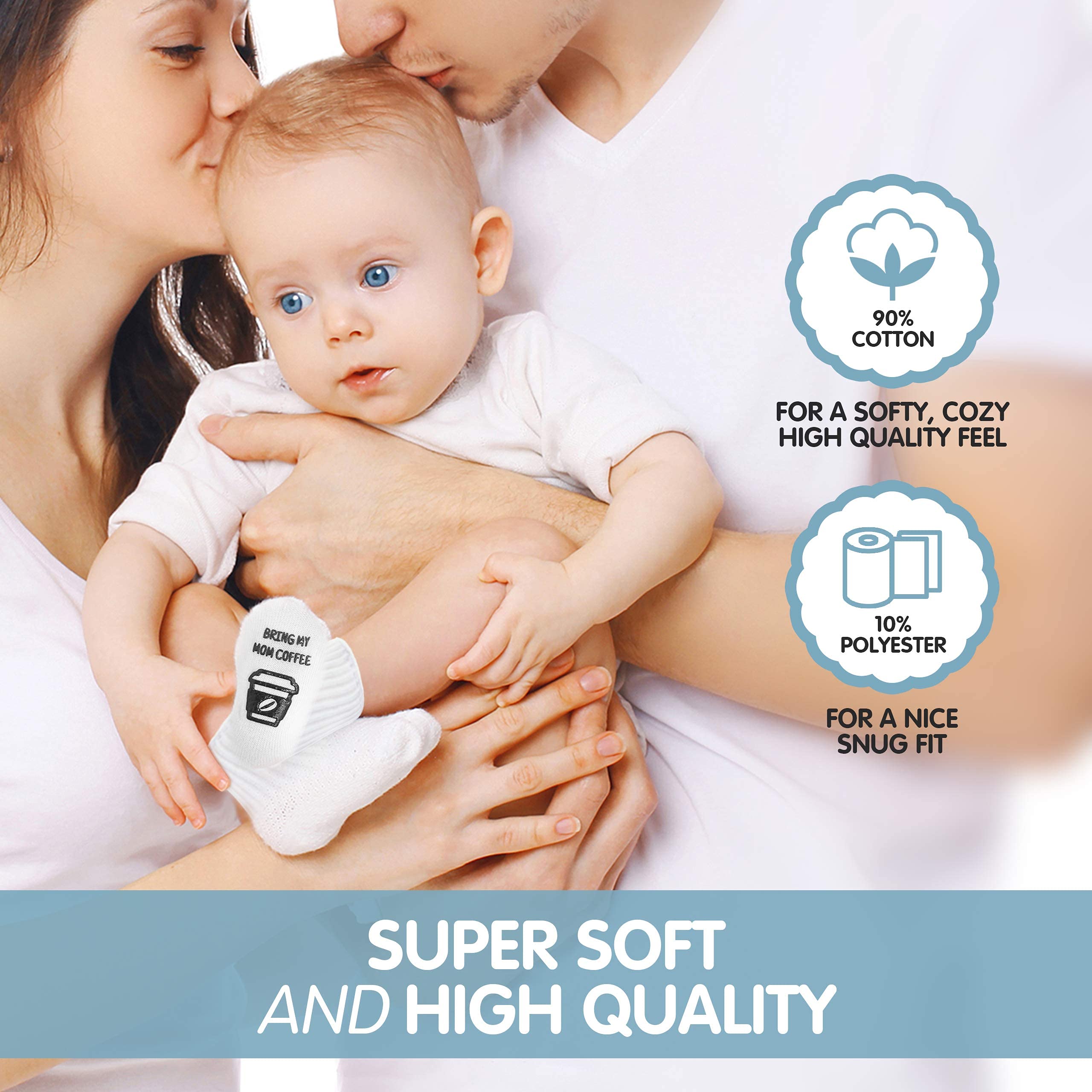 Baby Socks Gift Set for Boys & Girls - 6 Adorable Gender Neutral Designs | Perfect Baby Shower & Registry Gift | Soft Newborn Socks 0-12 Months | Ideal for Photography, First Outfits & Special Occasions