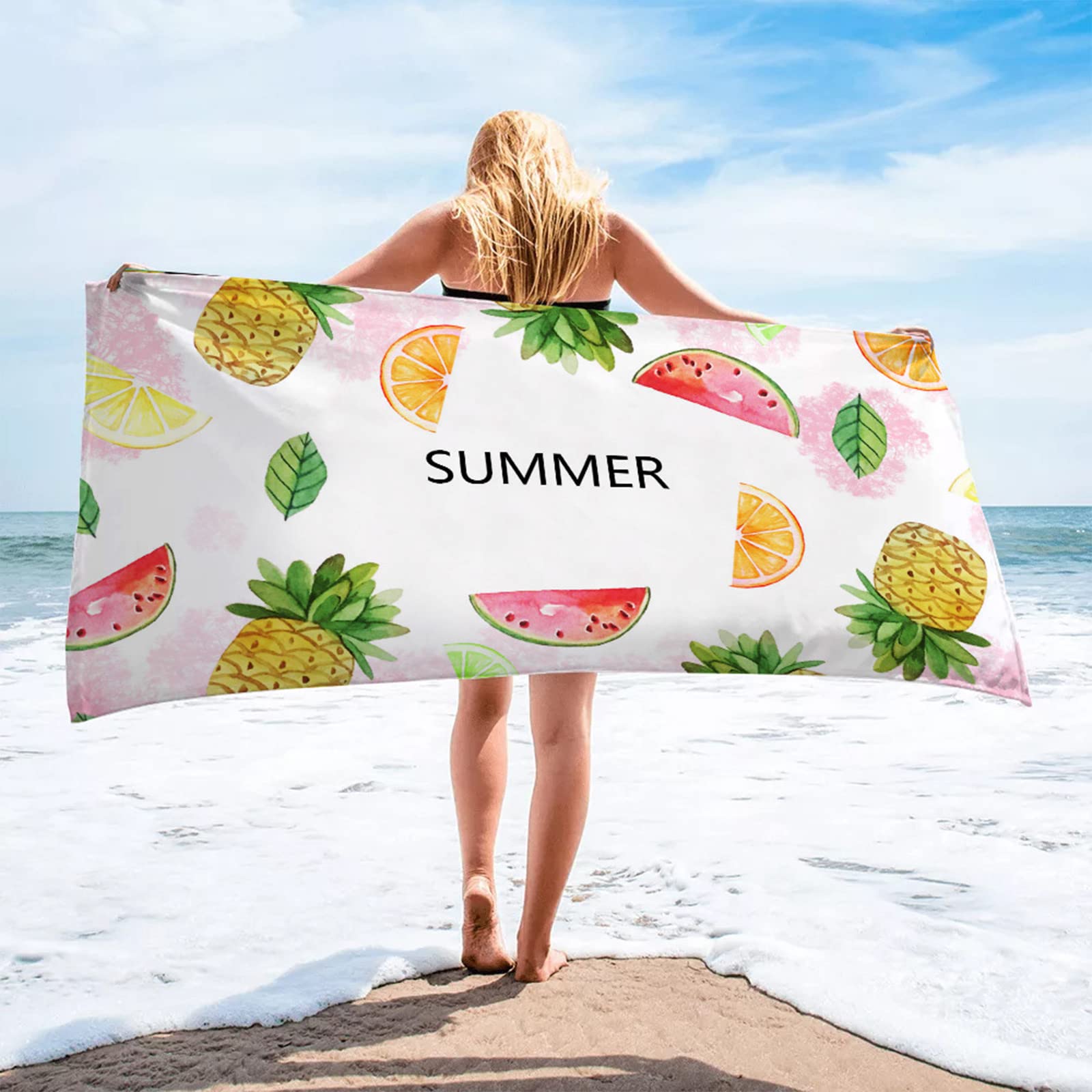 **Gosuguu 30x60 Inch Oversized Microfiber Beach Towel - Ultra Lightweight, Quick Dry, Sandproof - Blue Marble Bath Towel for Swimming, Travel, Camping, Yoga & Gym - Perfect for Beach, Pool & Outdoor Activities**