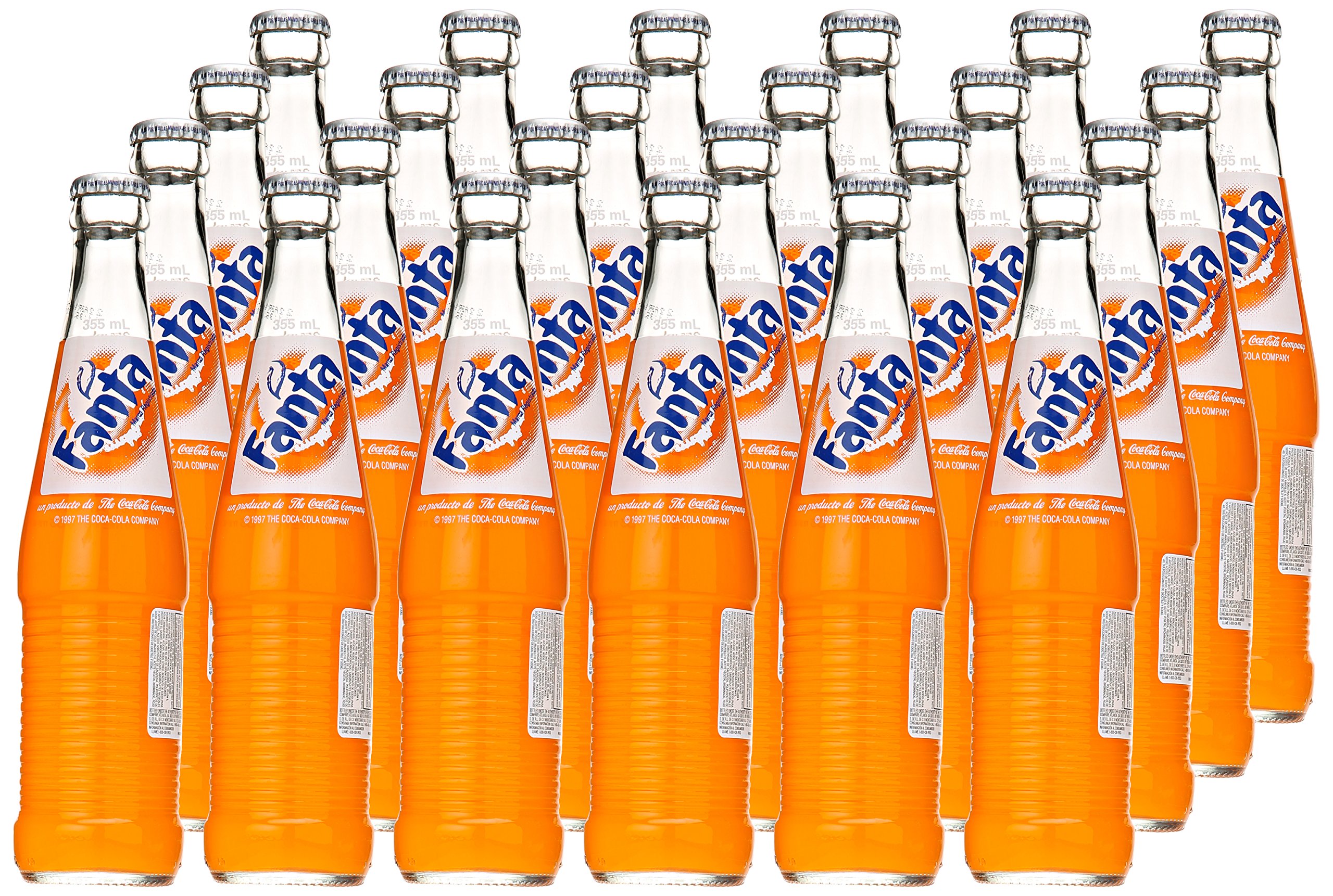 Authentic Mexican Fanta Orange Soda in Glass Bottles - 12 fl oz (24 Pack) | Refreshing Citrus Drink for Parties, BBQs & Family Gatherings