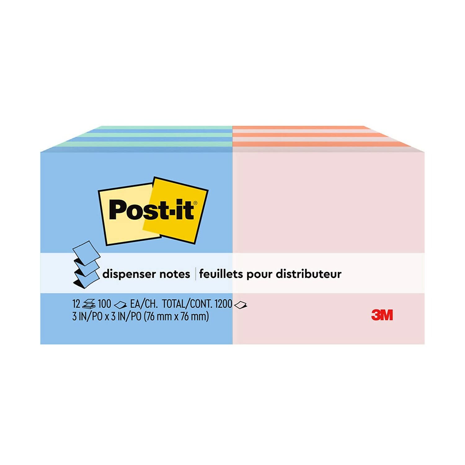 Post-it Pop-up Notes Original Refills - 6 Pads in Alternating Colors for Office, School & Home Organization | Self-Stick Removable Notes for Planners, Journals & Bulletin Boards