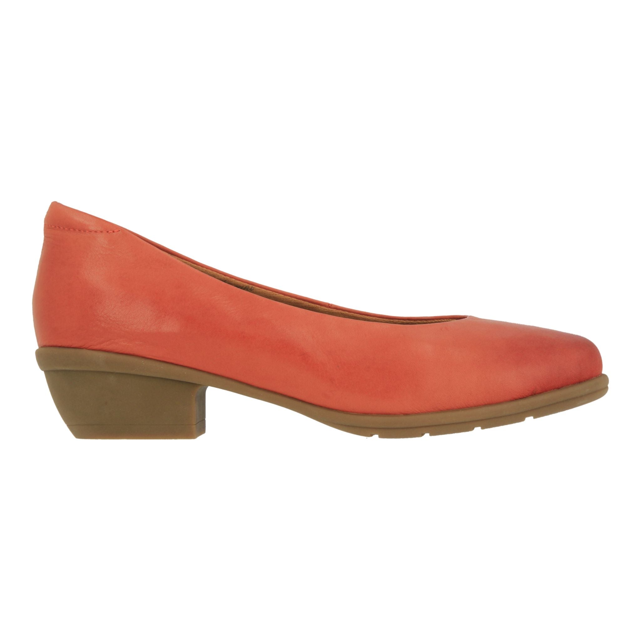 Barani Women's Short Chestnut Leather Heels - Comfortable Dress Shoes for Office, Party & Wedding Occasions