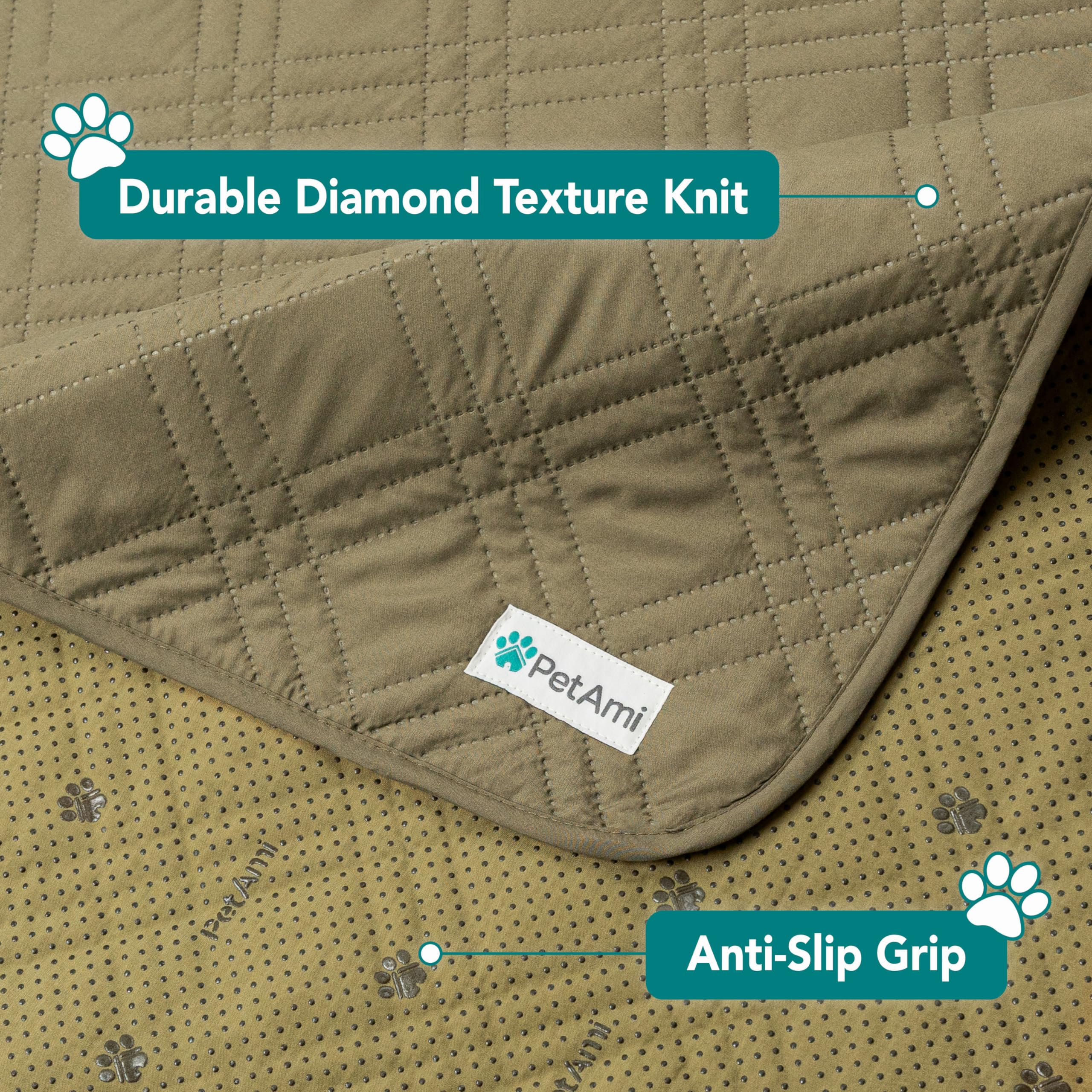 **PetAmi Waterproof Reversible Dog Couch Cover - 30x70 Inch Washable Sofa Protector for Pets, Green | Furniture Protector for Dogs & Cats | Perfect for Couches, Beds & Car Seats**