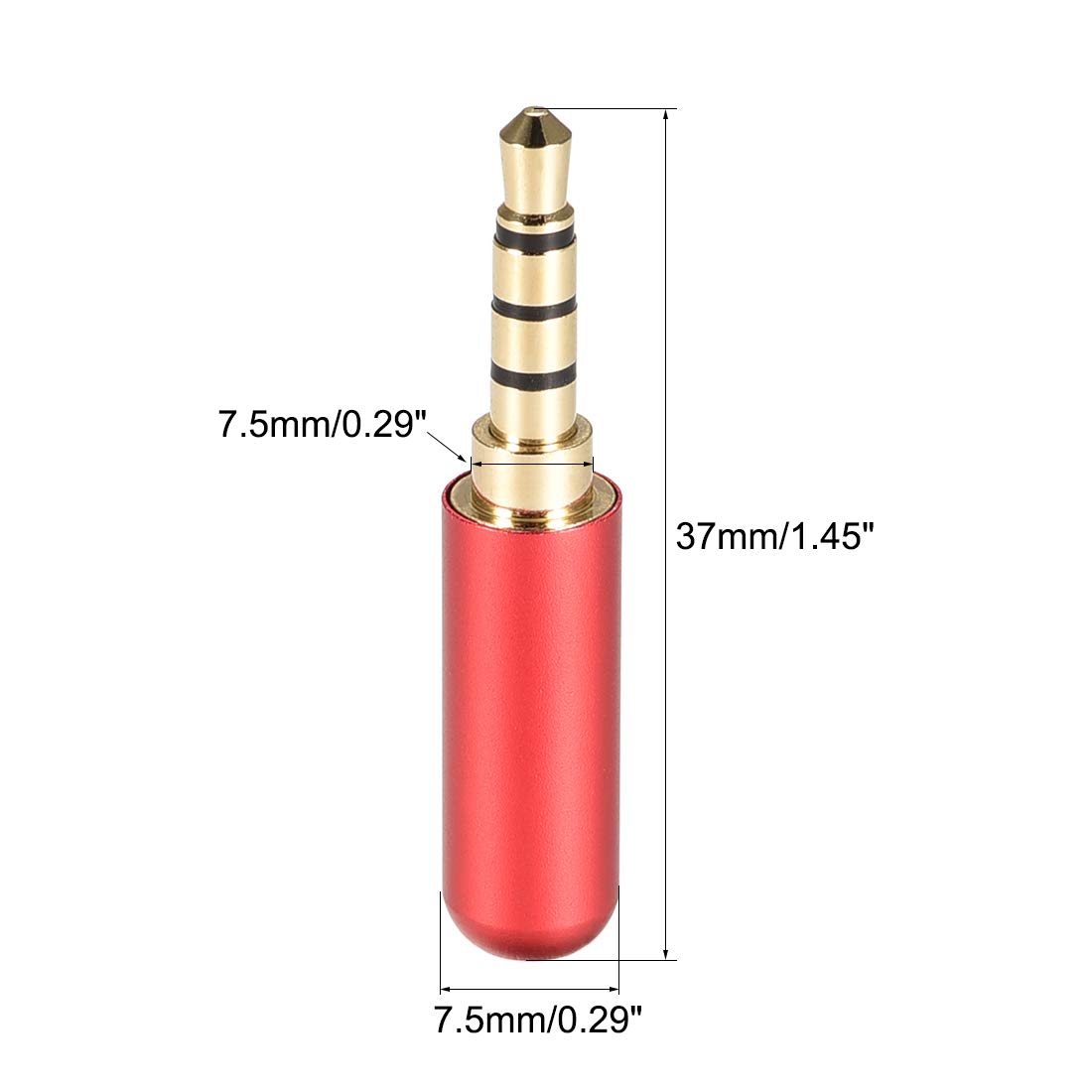 uxcell 3.5mm Male Stereo Headphone Jack Plug - Audio Cable Repair DIY Earphone Headset Soldering Replacement Tool (Copper Red, 2pcs) - Perfect for Headphone Repair, Audio Equipment DIY & Electronic Projects