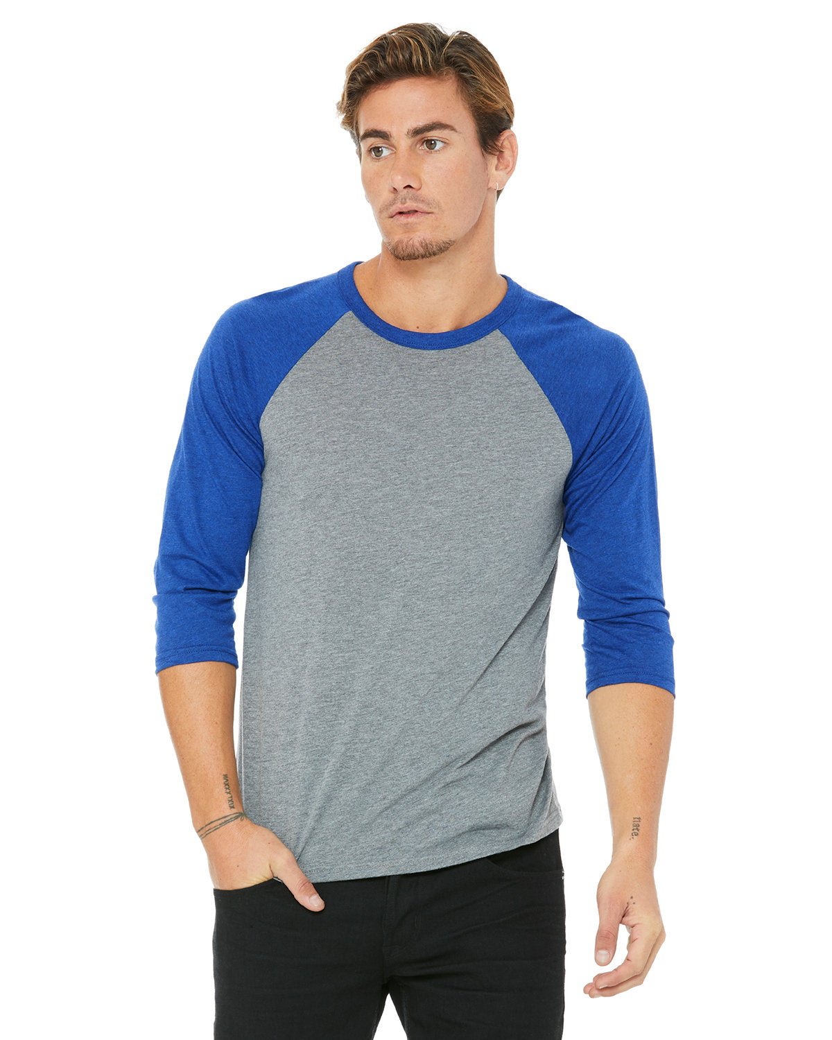 Bella + Canvas 3200 Unisex 3/4 Sleeve Baseball Tee - Soft Cotton Jersey T-Shirt for Men & Women - Perfect for Casual Wear, Sports & Team Uniforms