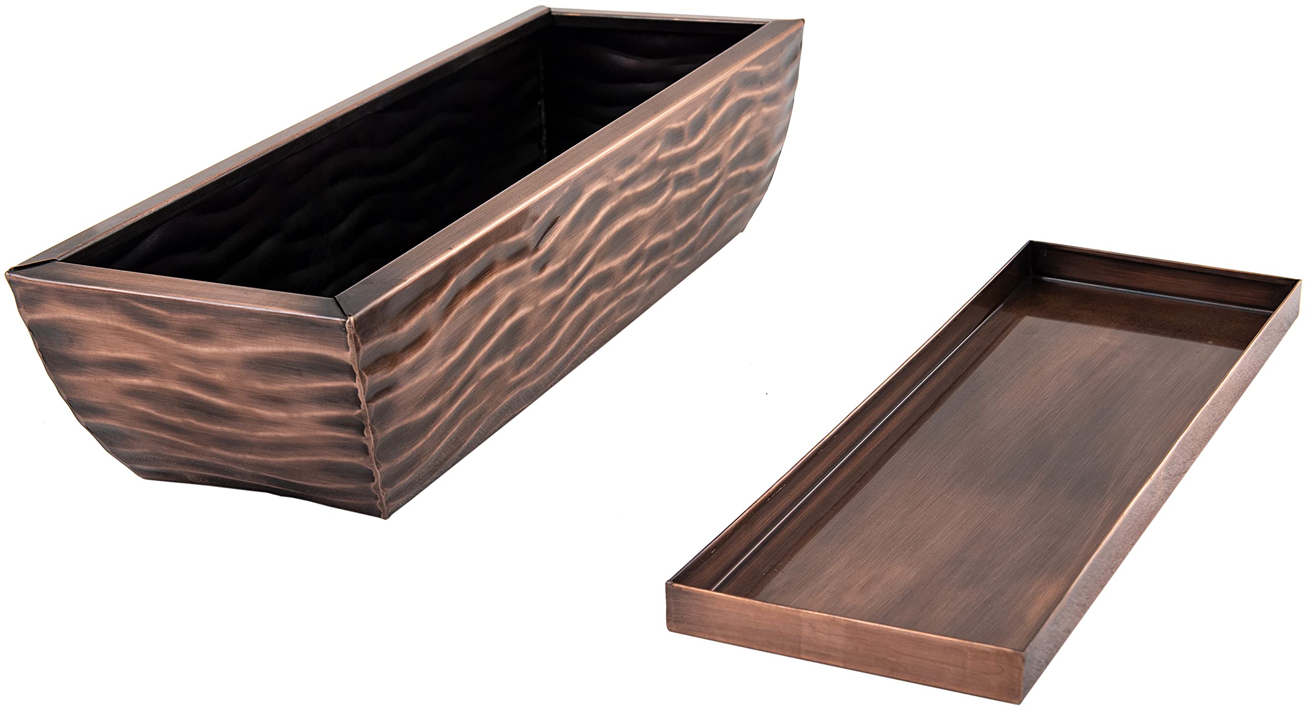 H Potter Rectangular Succulent Planter - Large Antique Copper Indoor/Outdoor Flower Pot Window Box for Home Decor, Garden, Patio & Office Plants