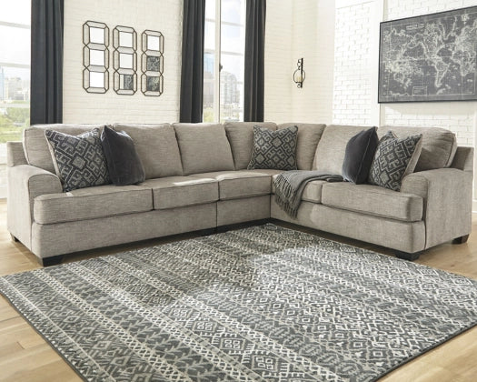 Bavarian 3-Piece Sectional Sofa Set with Stone Gray Fabric - Modern Living Room Furniture for Small Spaces & Apartments