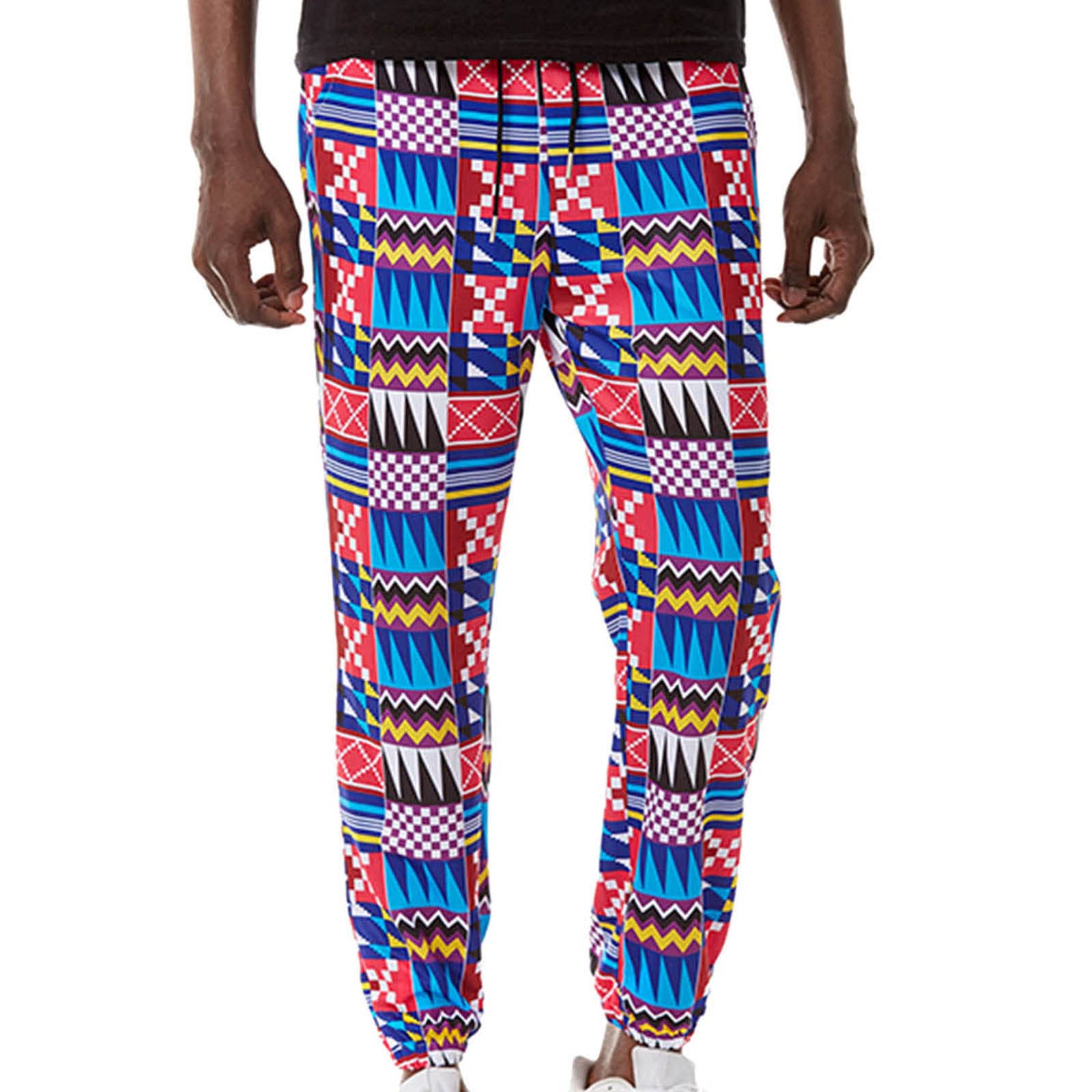 **Men's Slim Fit Sweatpants - Elastic Waistband with Drawstring, Straight Leg Printed Sports Pants for Jogging, Gym & Casual Wear**