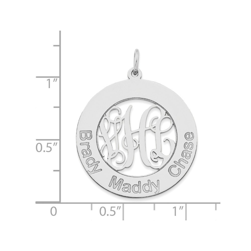 14k White Gold Personalized Laser Engraved Monogram & Name Pendant Charm - Perfect for Necklaces, Bracelets & Gift Giving